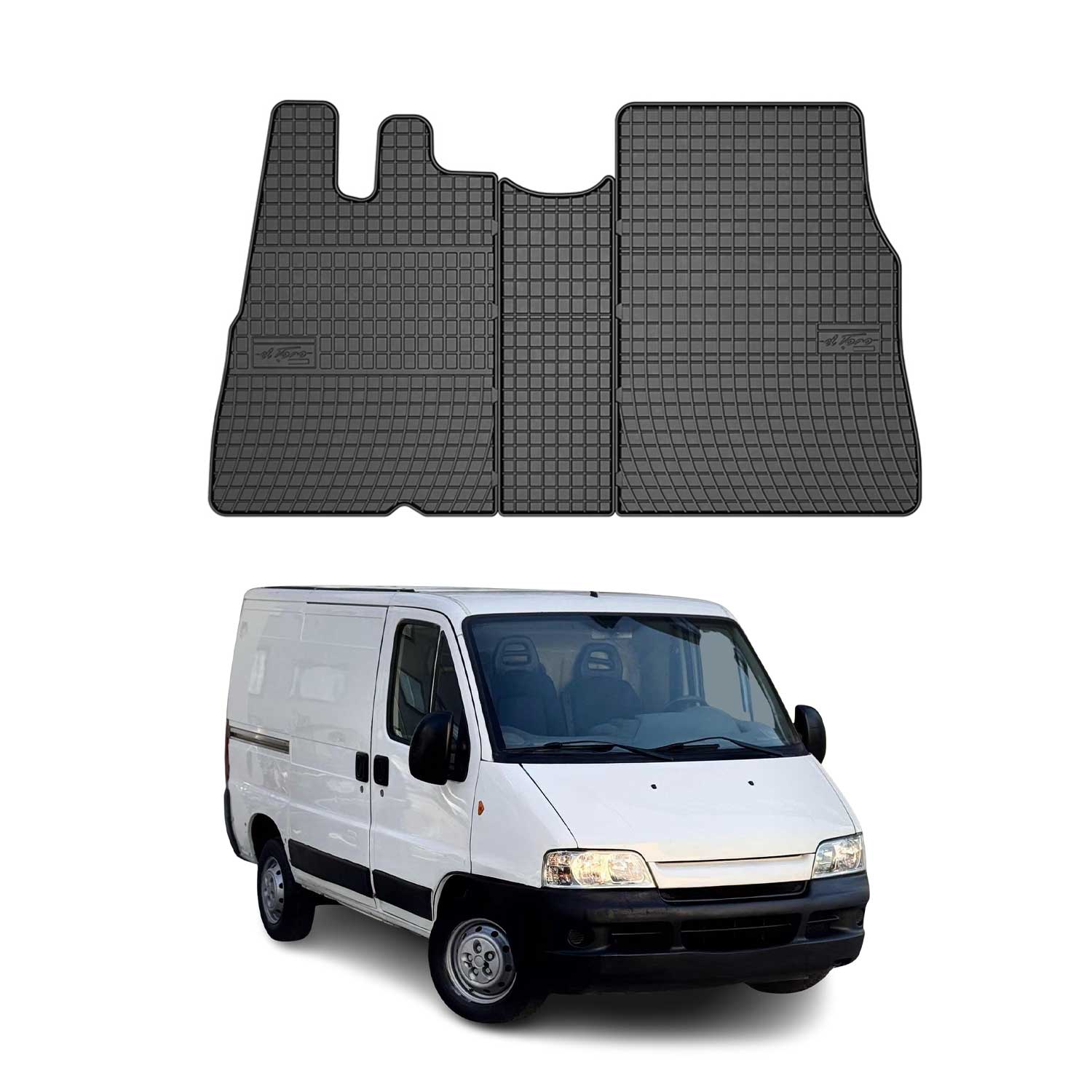 OMAC Alfombrillas De Coche para Peugeot Boxer 1994-2006 Negro Goma TPE 3Pza
