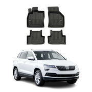 OMAC Premium Alfombrillas De Coche para Skoda Karoq 2017-2026 Negro TPE Goma 4x