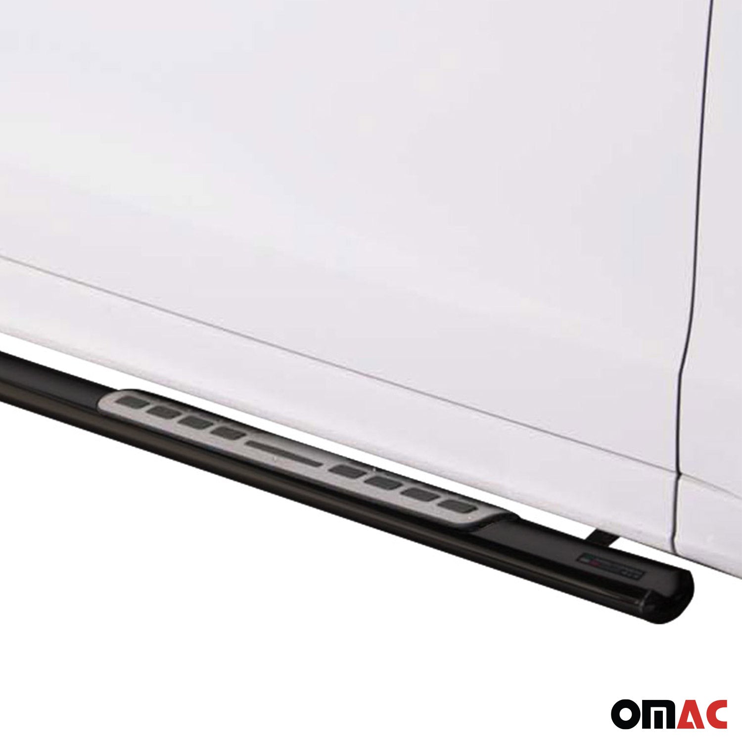 Par de Estribos Barras Laterales para Audi Q5 2008-2015 Negro Brillante Acero 2x