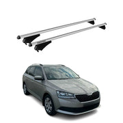 Menabo Barras de Techo Coche Baca para Skoda Fabia III 2015-2023 Gris Alu 2Pza