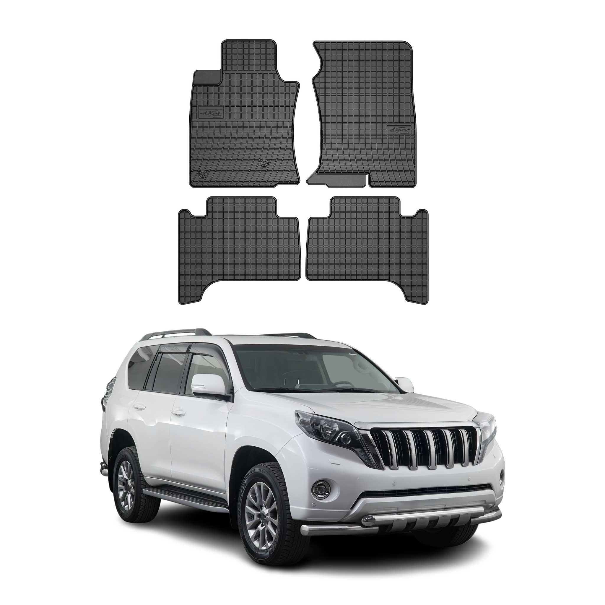 OMAC Alfombrillas De Coche para Toyota Land Cruiser J150 Prado 2019-2016 Goma 4x