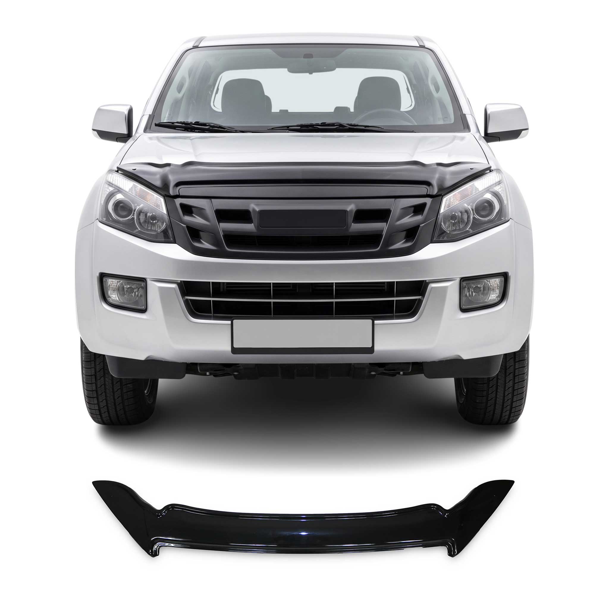 Deflector de Capó para Isuzu D-Max II 2012-2019 Oscuro Brillante Acrílico