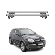 Menabo Barras de Techo Coche Barra para Opel Antara 2006-2018 Gris Aluminio 2Pza