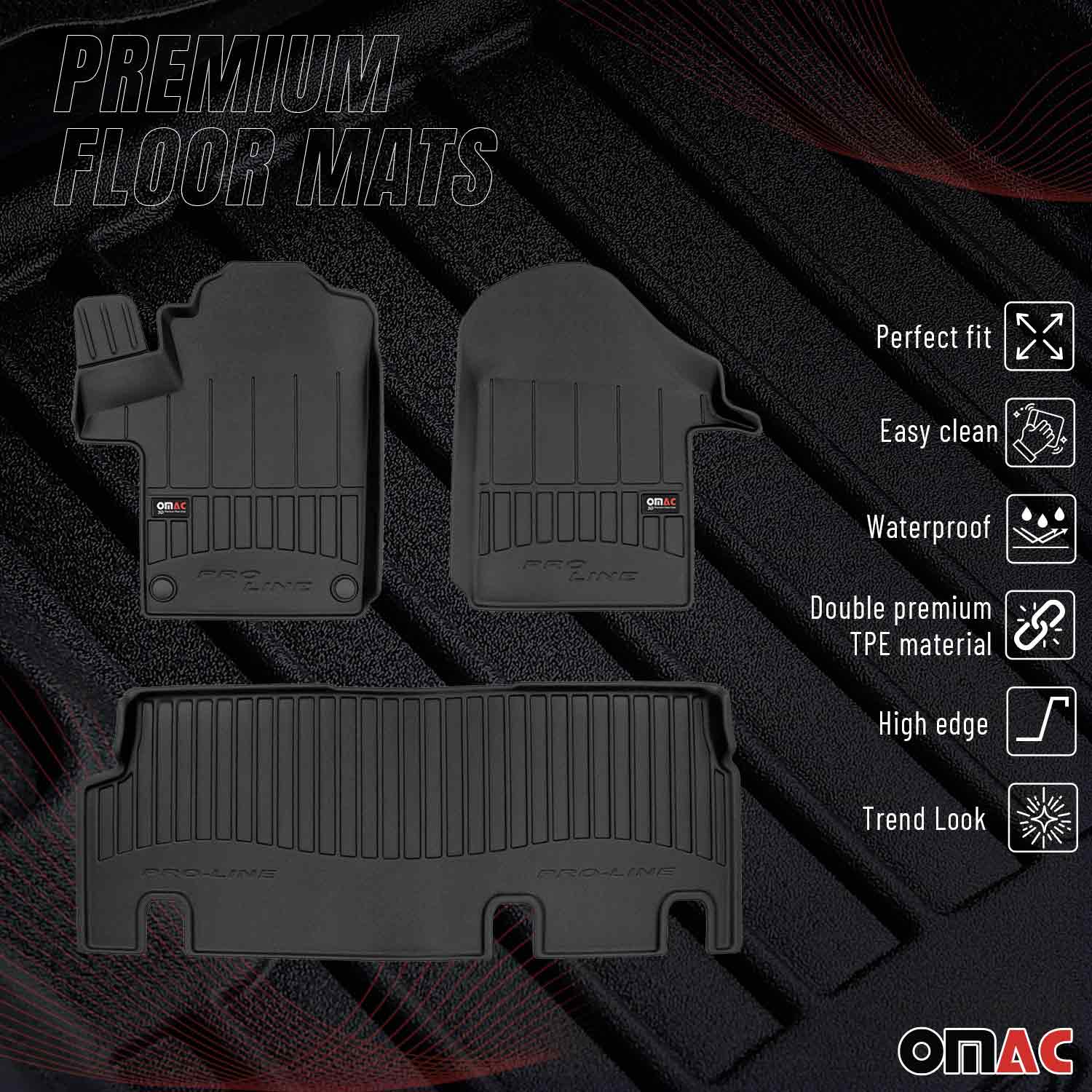 OMAC Premium Alfombrillas De Coche para Mercedes Vito W447 2014-2025 TPE Goma 3x