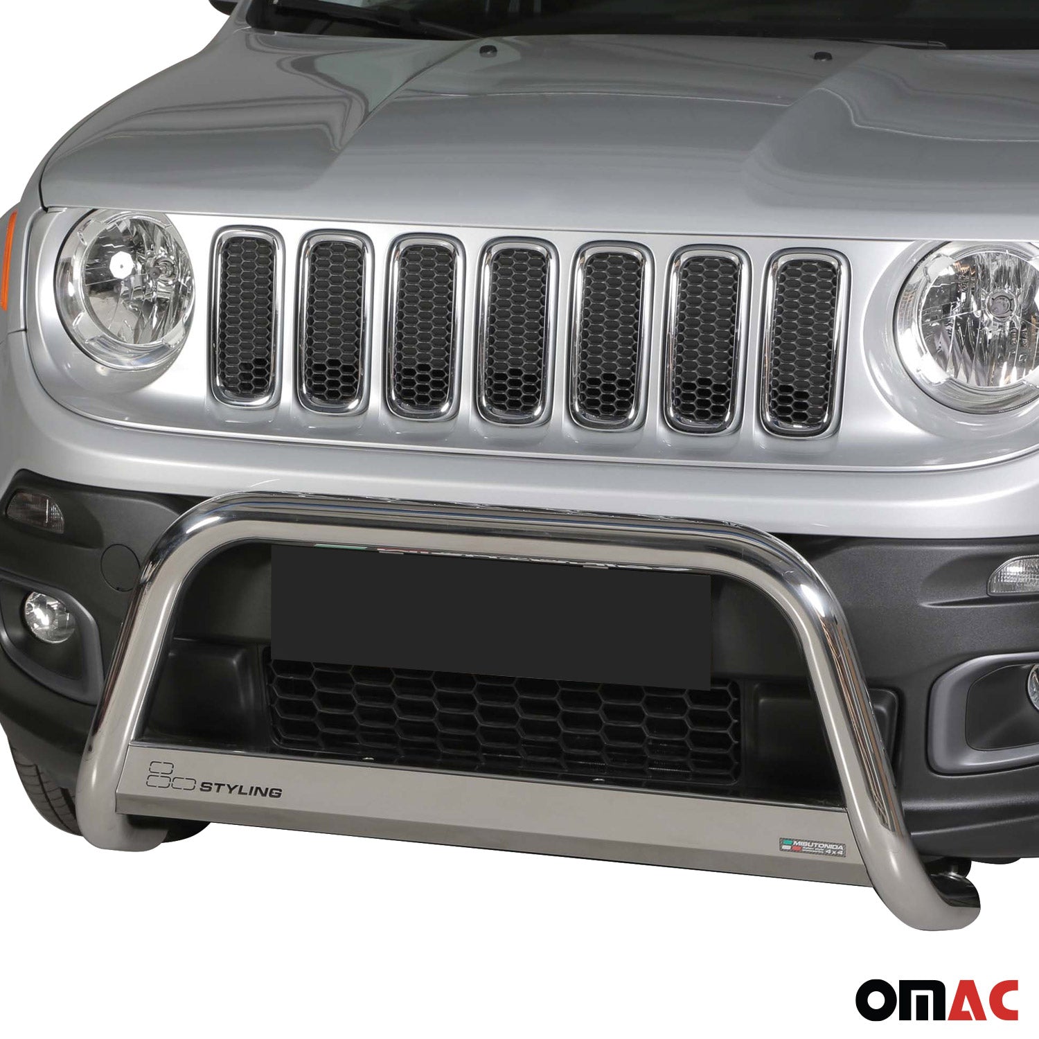 Bull Barra Frontal para Jeep Renegade 2014-2017 Plata Acero 1Pza