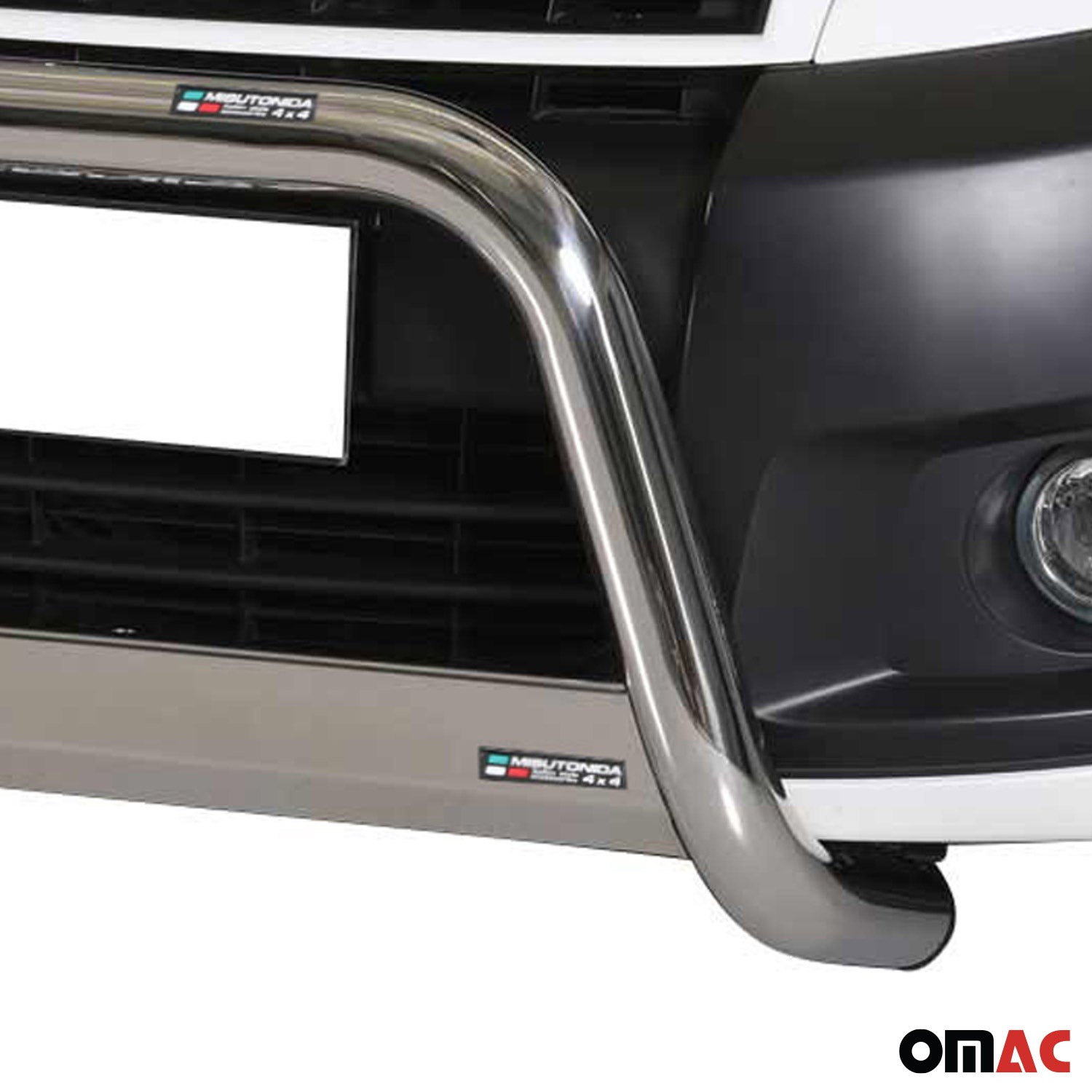 Bull Barra Frontal para Fiat Scudo 2007-2016 Plata Brillante Acero 1Pza