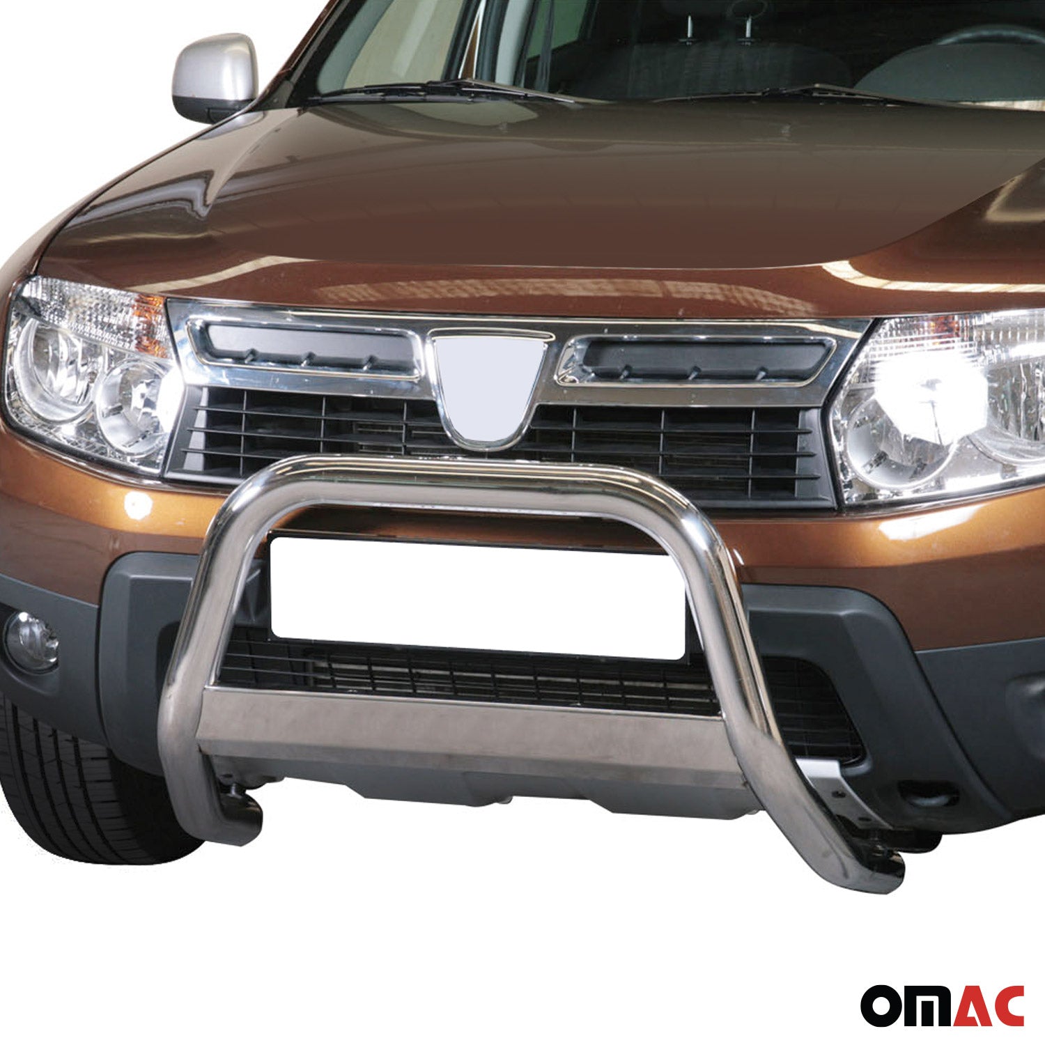 Bull Barra Frontal para Dacia Duster 2010-2017 Plata Brillante Acero 1Pza