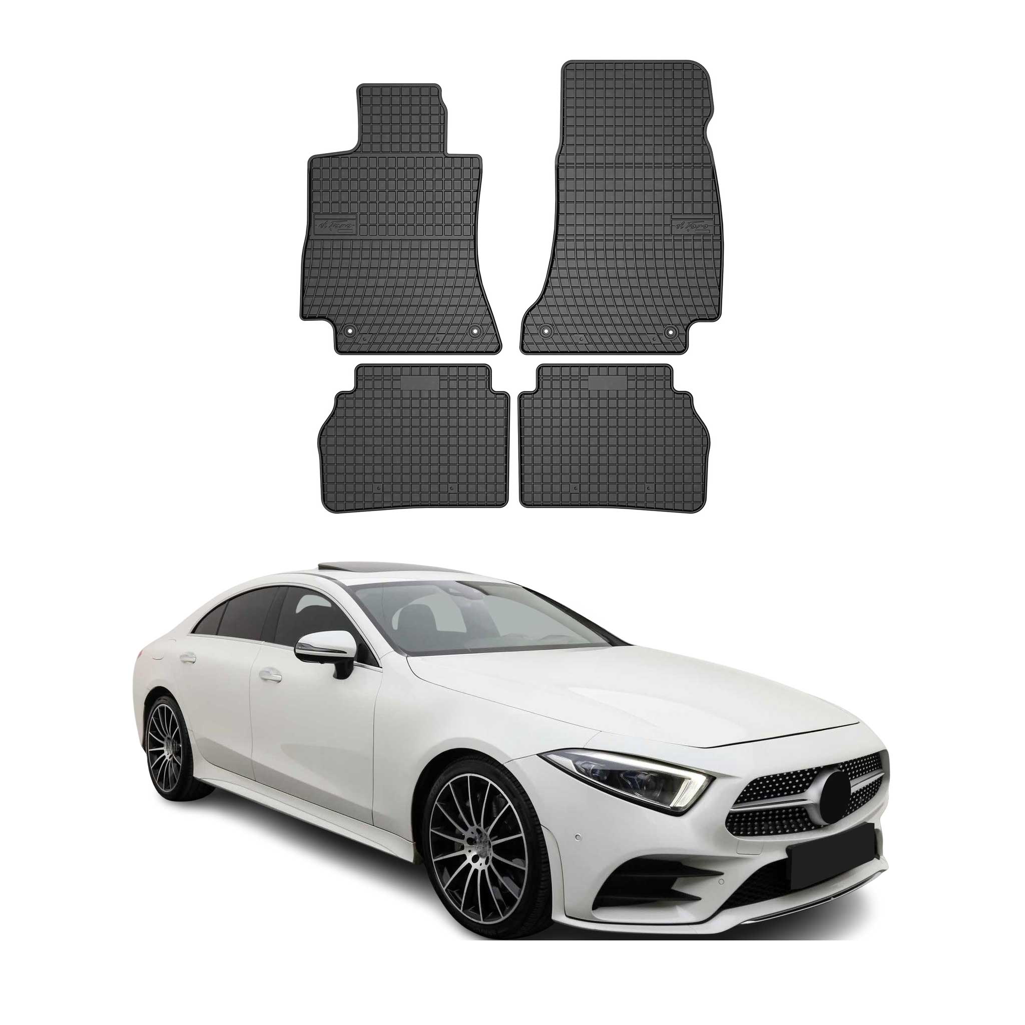 OMAC Alfombrillas Coche para Mercedes CLS Class C257 2018-2025 Negro Goma 4Pza