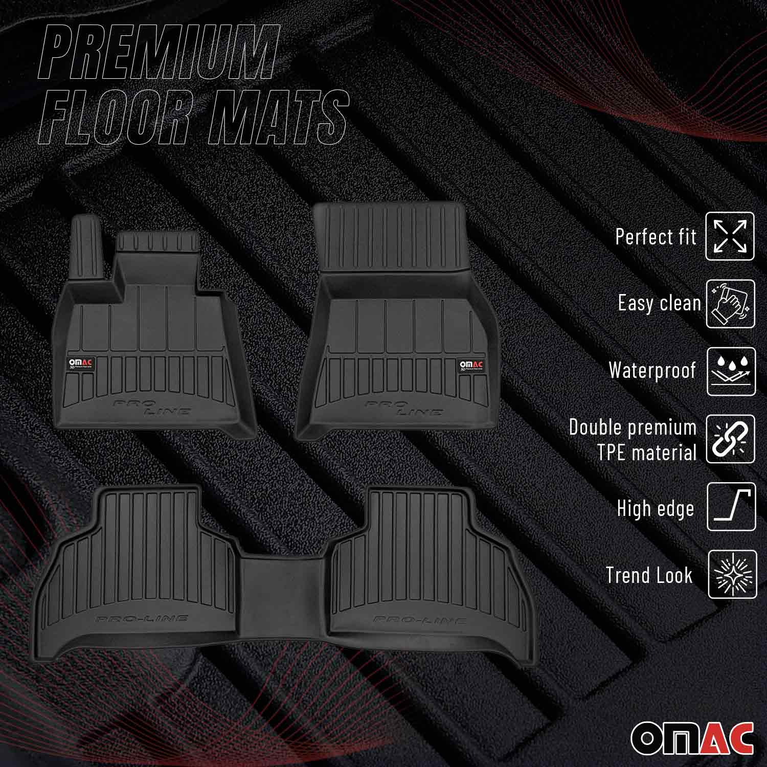 OMAC Premium Alfombrillas De Coche para BMW X5 G05 2018-2025 Negro TPE Goma 3Pza