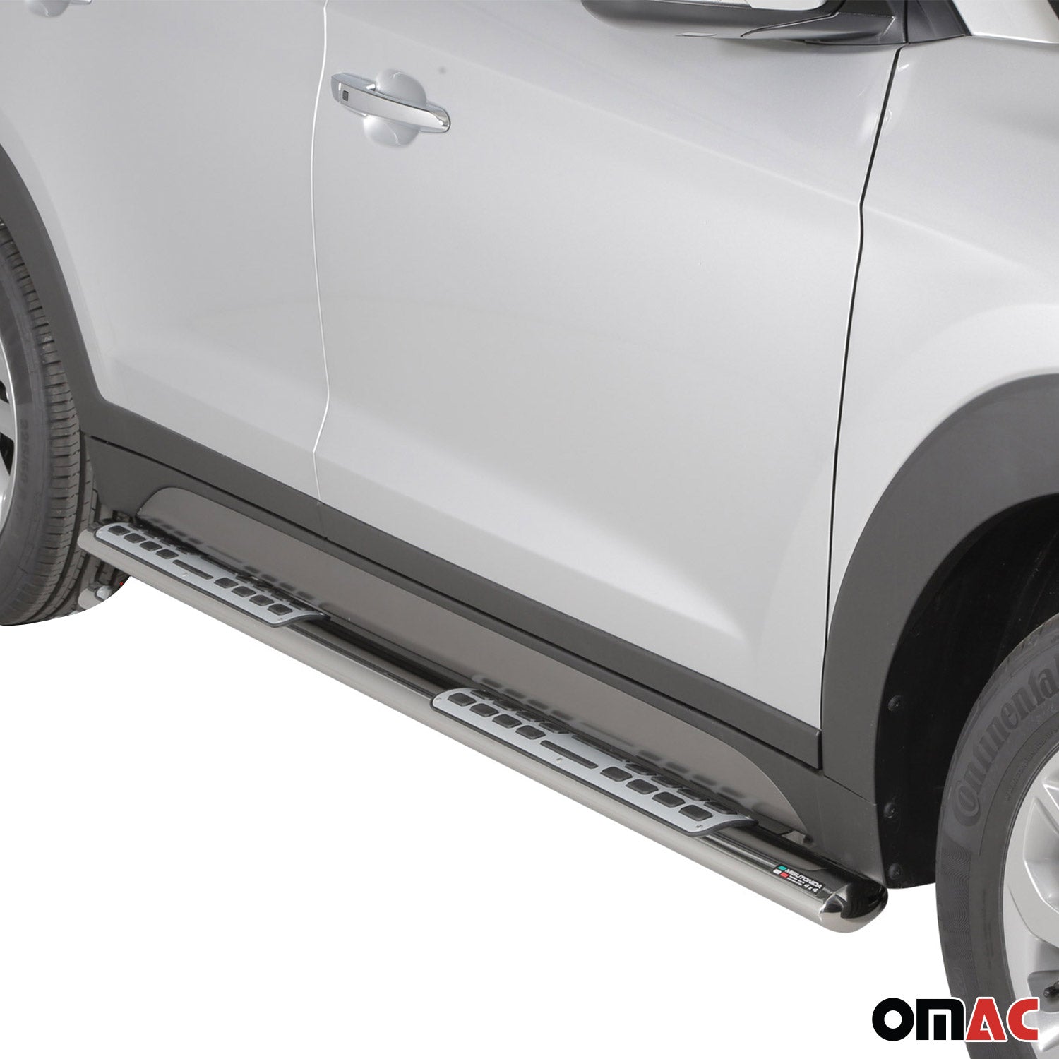 Par de Estribos Barras Laterales para Hyundai Tucson 2015-2018 Plata Acero 2x