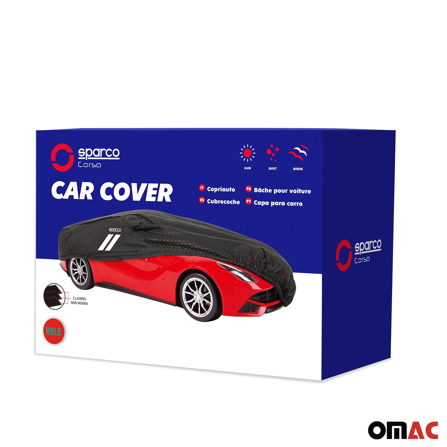 Sparco Fundas para coche Universal Negro L 487*147*110cm