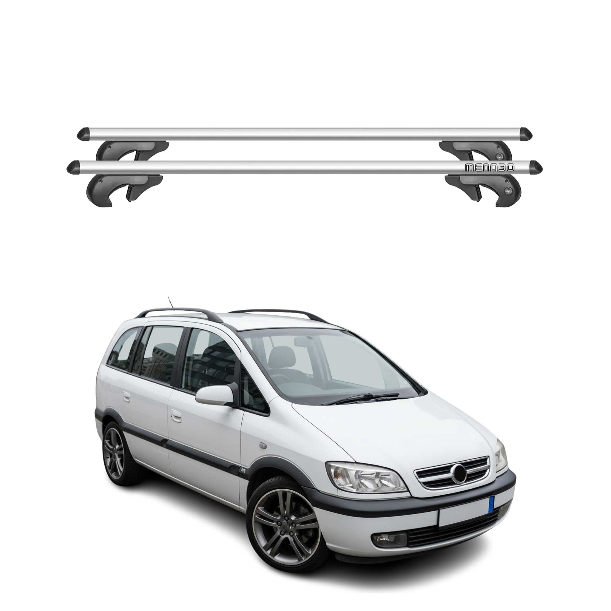 Menabo Barras de Techo Baca para Chevrolet Zafira 2001-2012 Gris Aluminio 2Pza