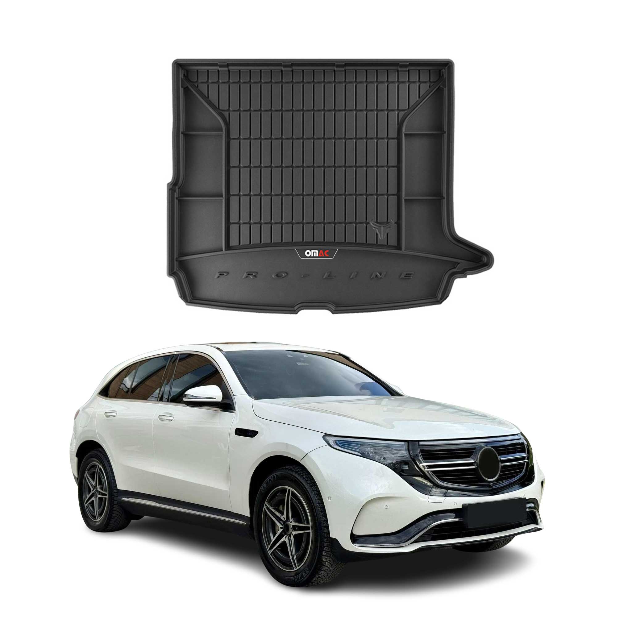 OMAC Premium Bandeja Maletero Alfombrilla para Mercedes EQC 2019-2025 Negro TPE