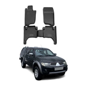 OMAC Alfombrillas De Coche para Mitsubishi L200 2005-2015 Negro Goma TPE 4Pza