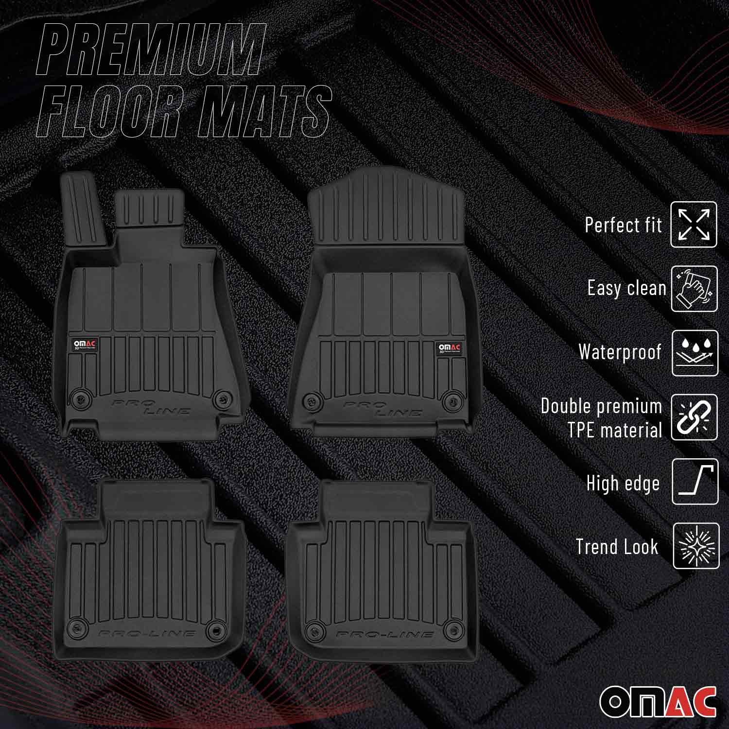 OMAC Premium Alfombrillas De Coche para Lexus GS 2012-2020 Negro TPE Goma 4Pza