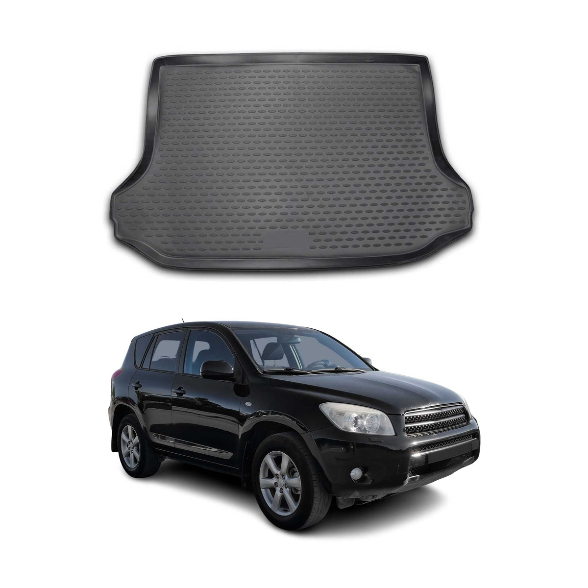 OMAC Bandeja Maletero Alfombrilla para Toyota RAV4 2009-2013 Negro Goma TPE 1Pza
