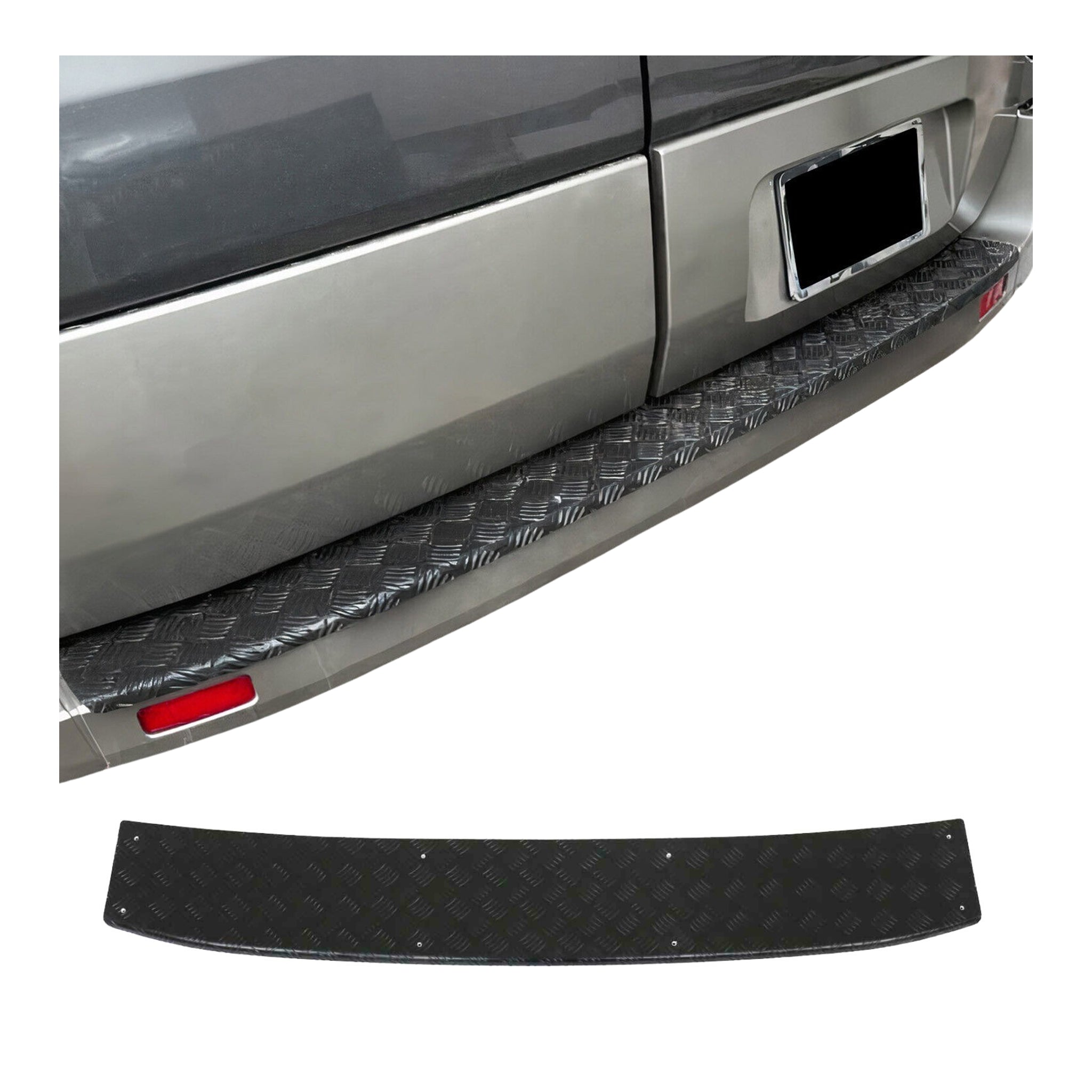 Protector de Parachoques Trasero para Ford Transit 2014-2025 Negro Mate Aluminio
