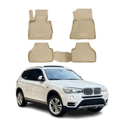 OMAC Alfombrillas De Coche para BMW X3 F25 2010-2017 Beige Goma TPE 4Pza