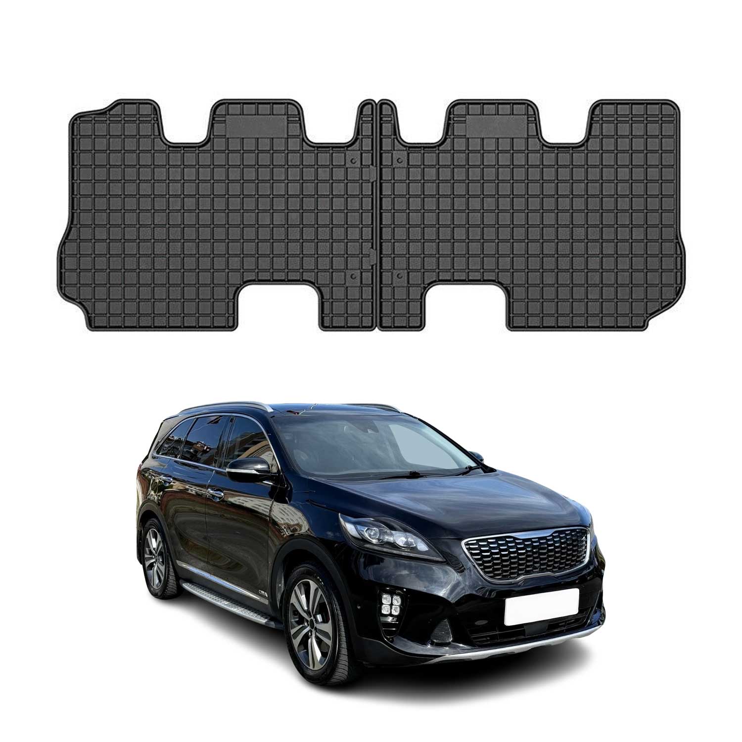 OMAC Alfombrillas De Coche para Kia Sorento 2014-2020 Negro Goma TPE 2Pza