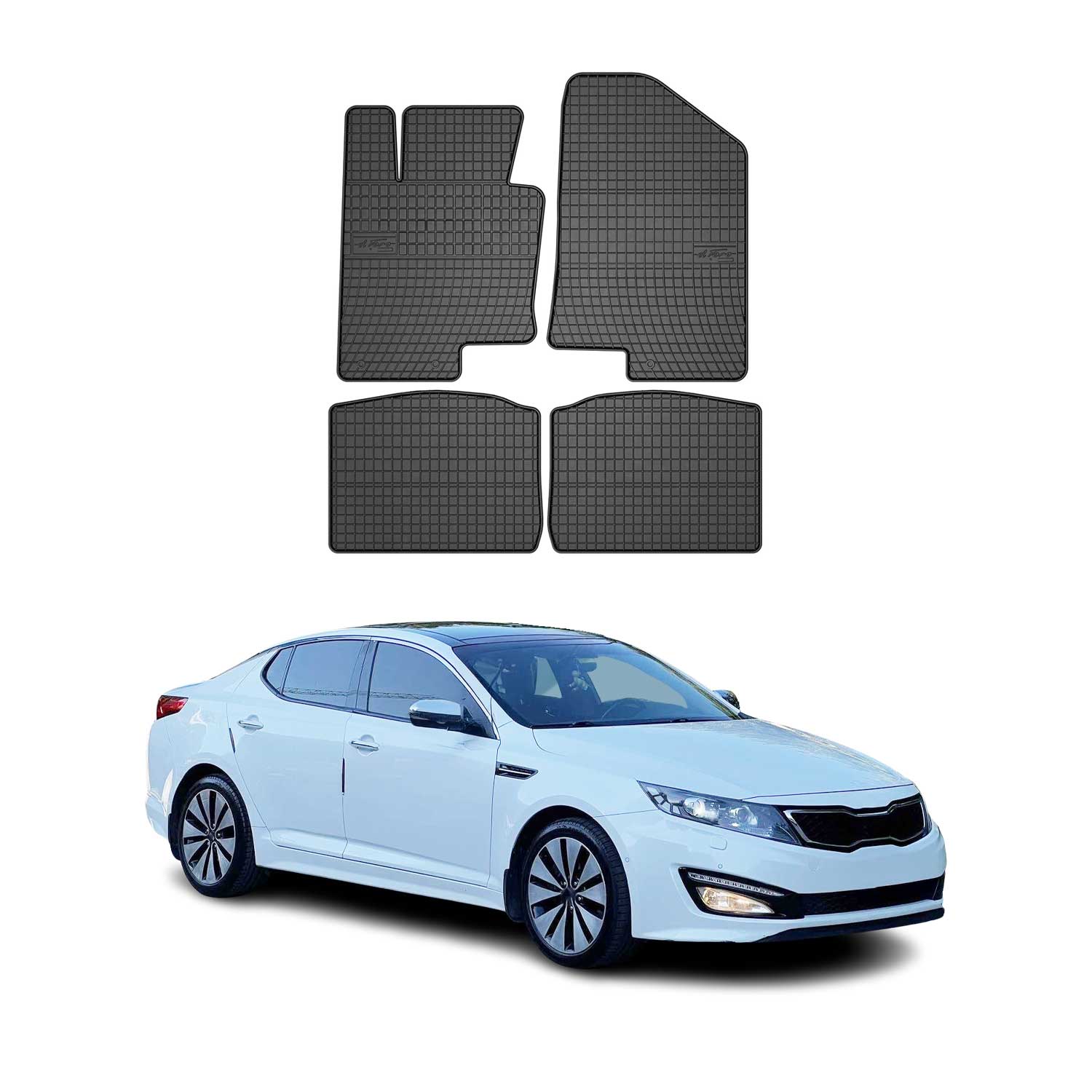 OMAC Alfombrillas De Coche para Kia Optima 2012-2015 Negro Goma 4Pza