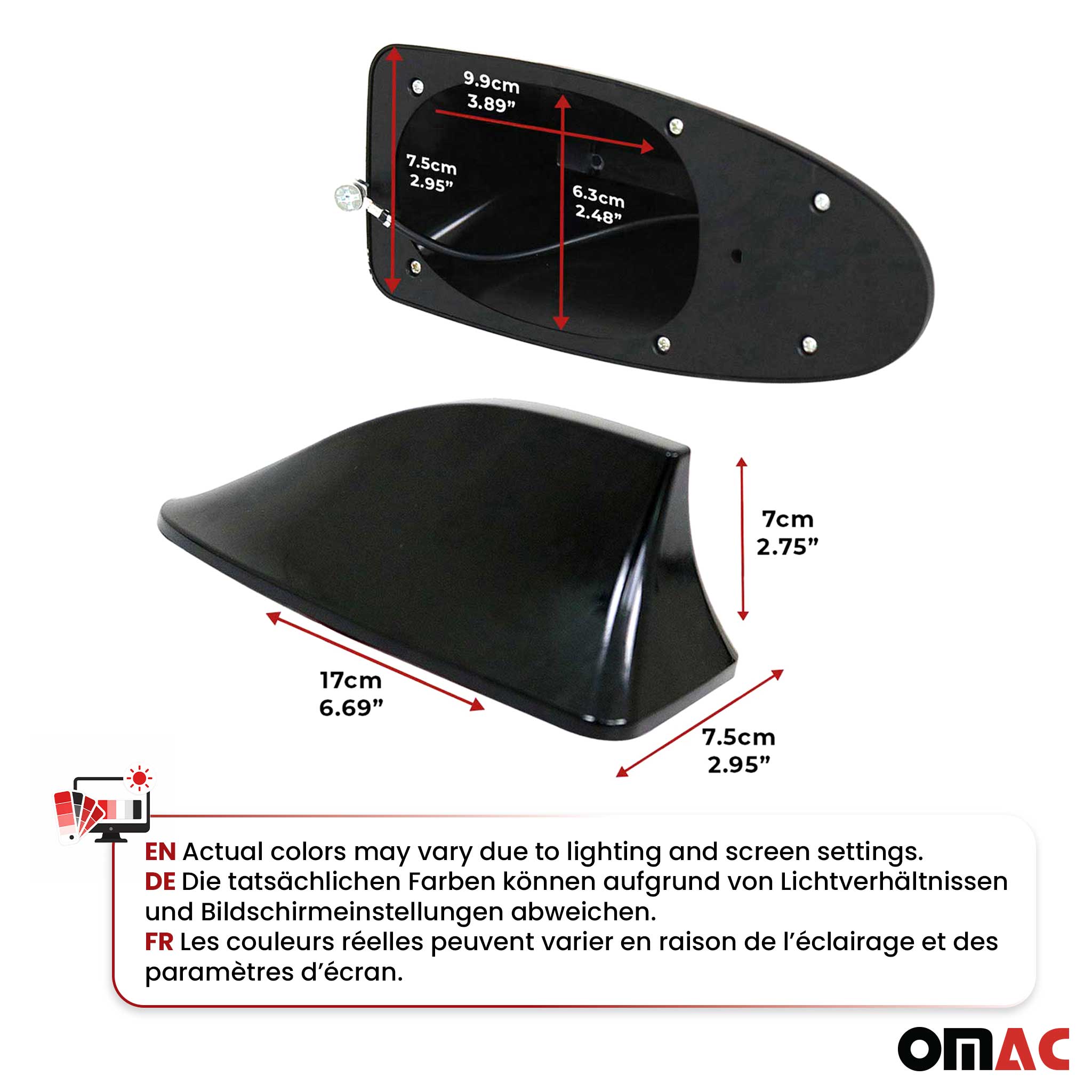 AM&FM radio antena de techo aleta de tiburó Antena negro para Universal