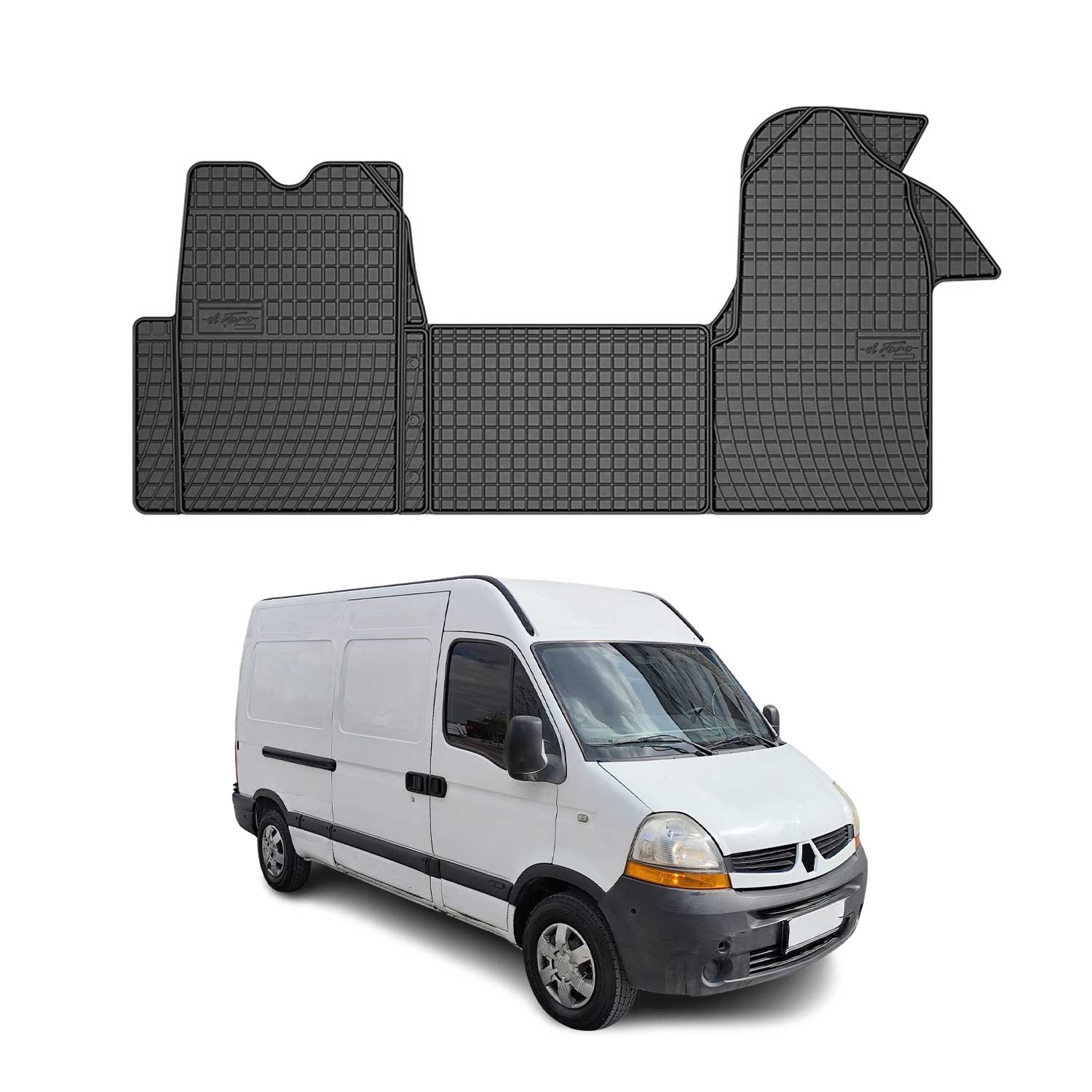 OMAC Alfombrillas De Coche para Renault Master 2003-2010 Negro Goma 3Pza