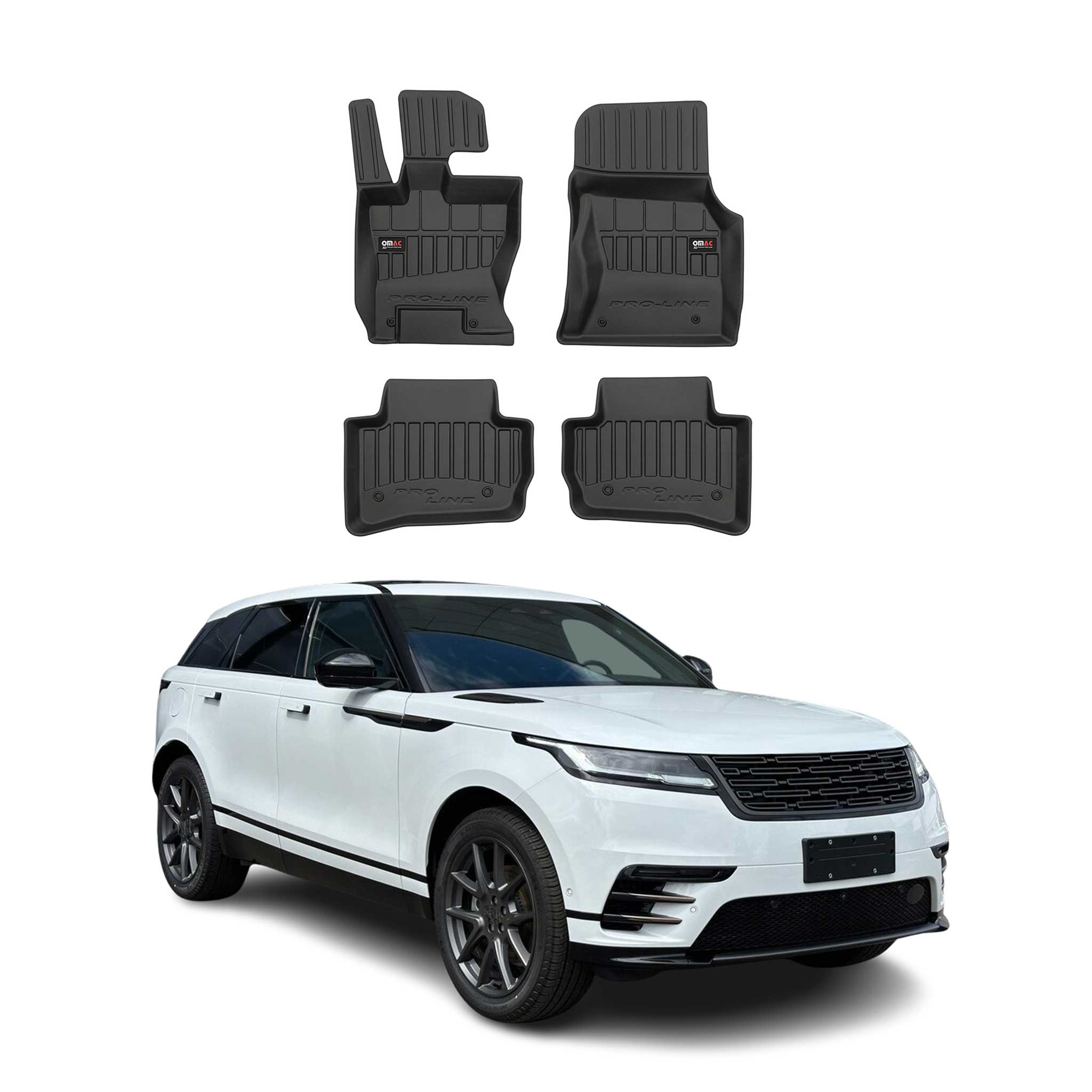 OMAC Premium Alfombrillas De Coche para Range Rover Velar 2017-2025 TPE Goma 4x