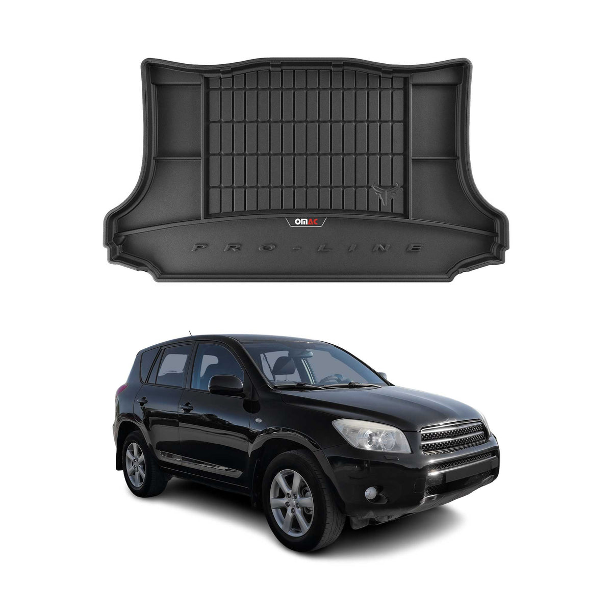 OMAC Premium Bandeja Maletero Alfombrilla para Toyota RAV4 2005-2012 Negro TPE