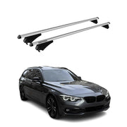 Menabo Barras de Techo Coche Baca para BMW Serie 3 F31 Touring 2012-2018 Gris