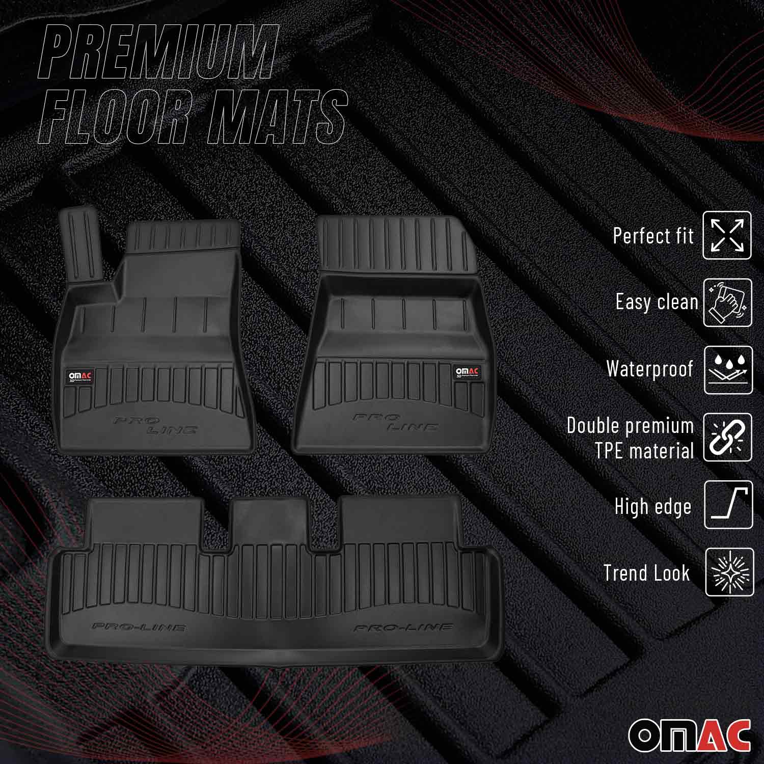 OMAC Premium Alfombrillas De Coche para Tesla Model 3 2017-2024 TPE Goma 3x