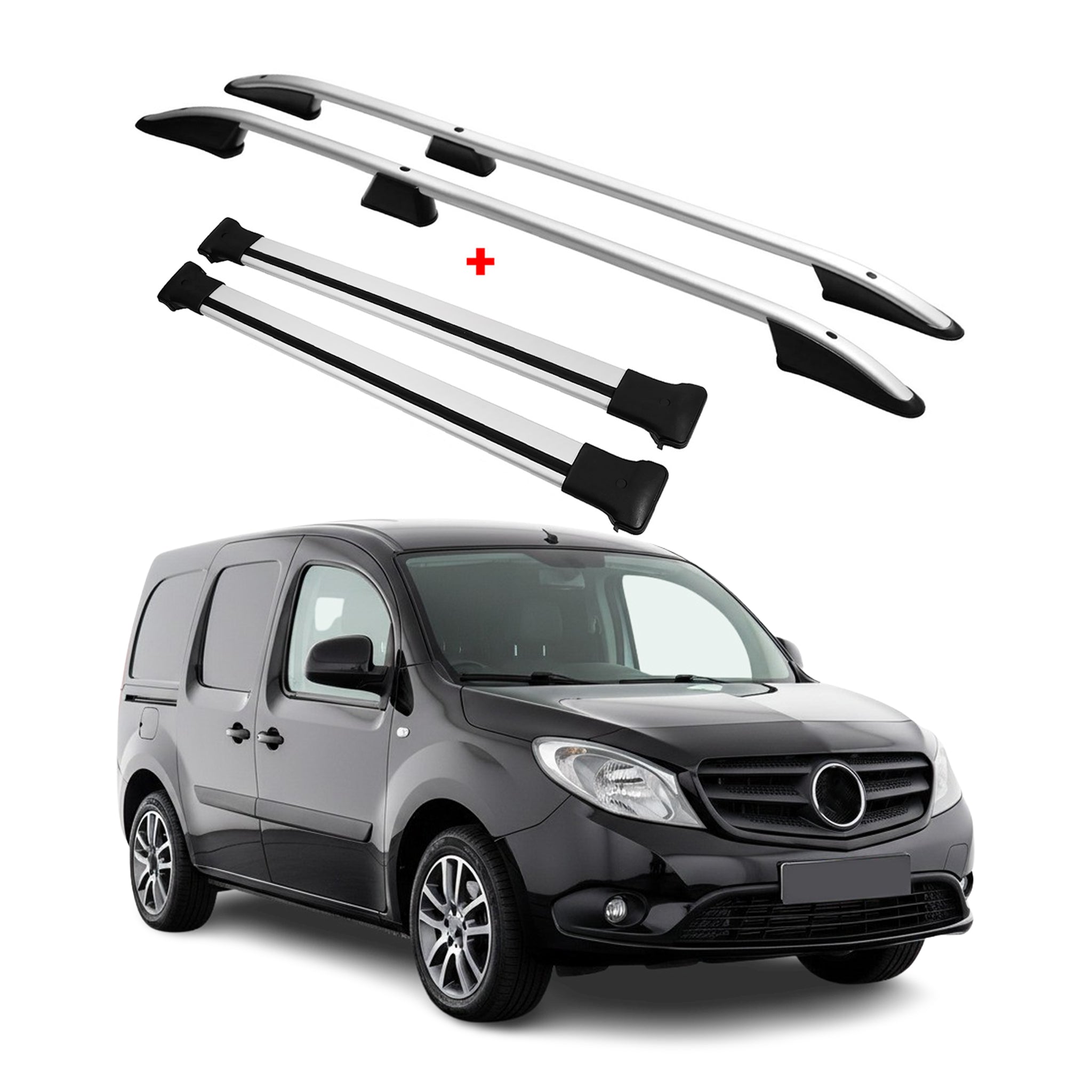 Rieles & Barras de Techo Coche para Renault Kangoo 2 & Mercedes Citan L1 Corto