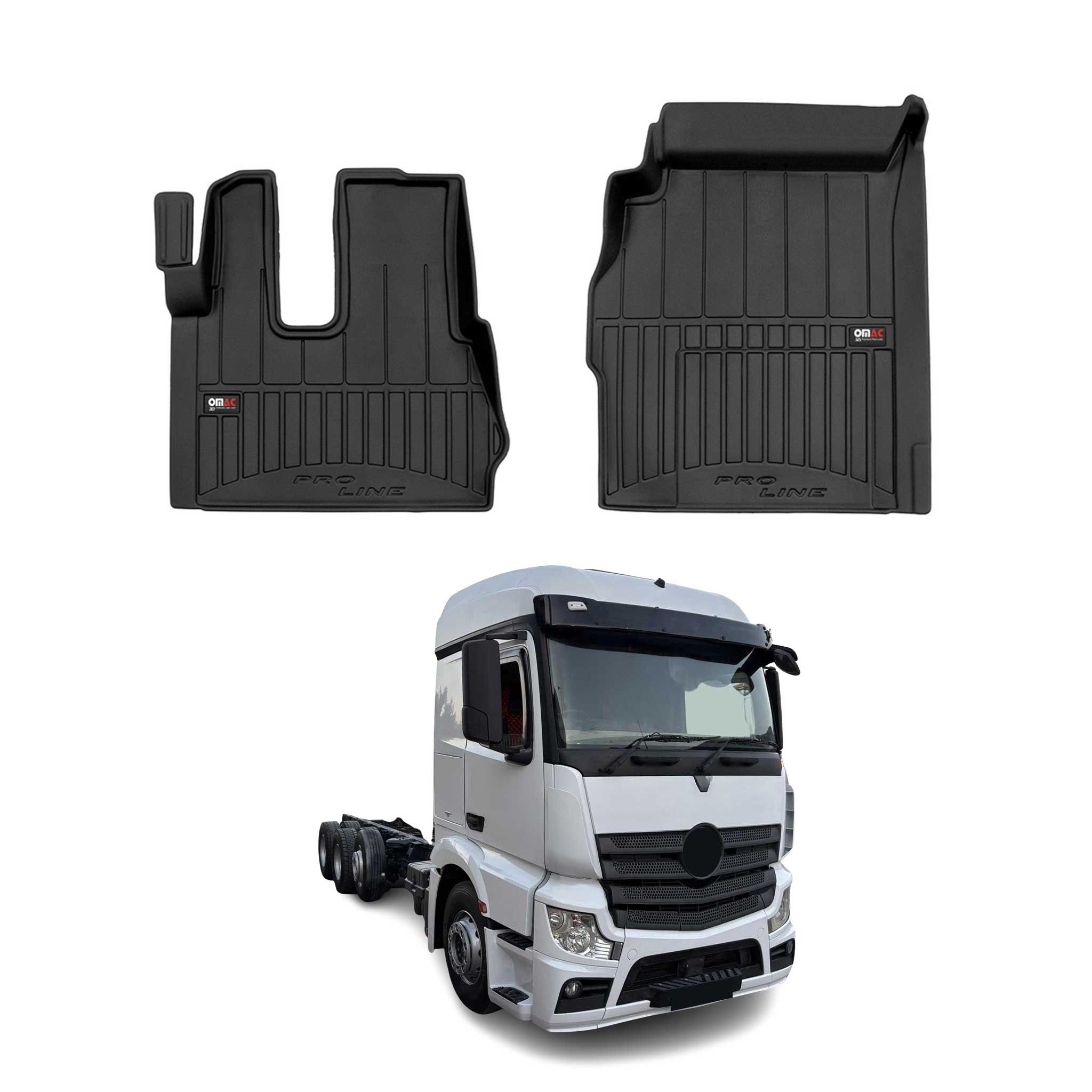 OMAC Premium Alfombrillas De Coche para Mercedes Actros MP4 2011-2019 Goma 2x