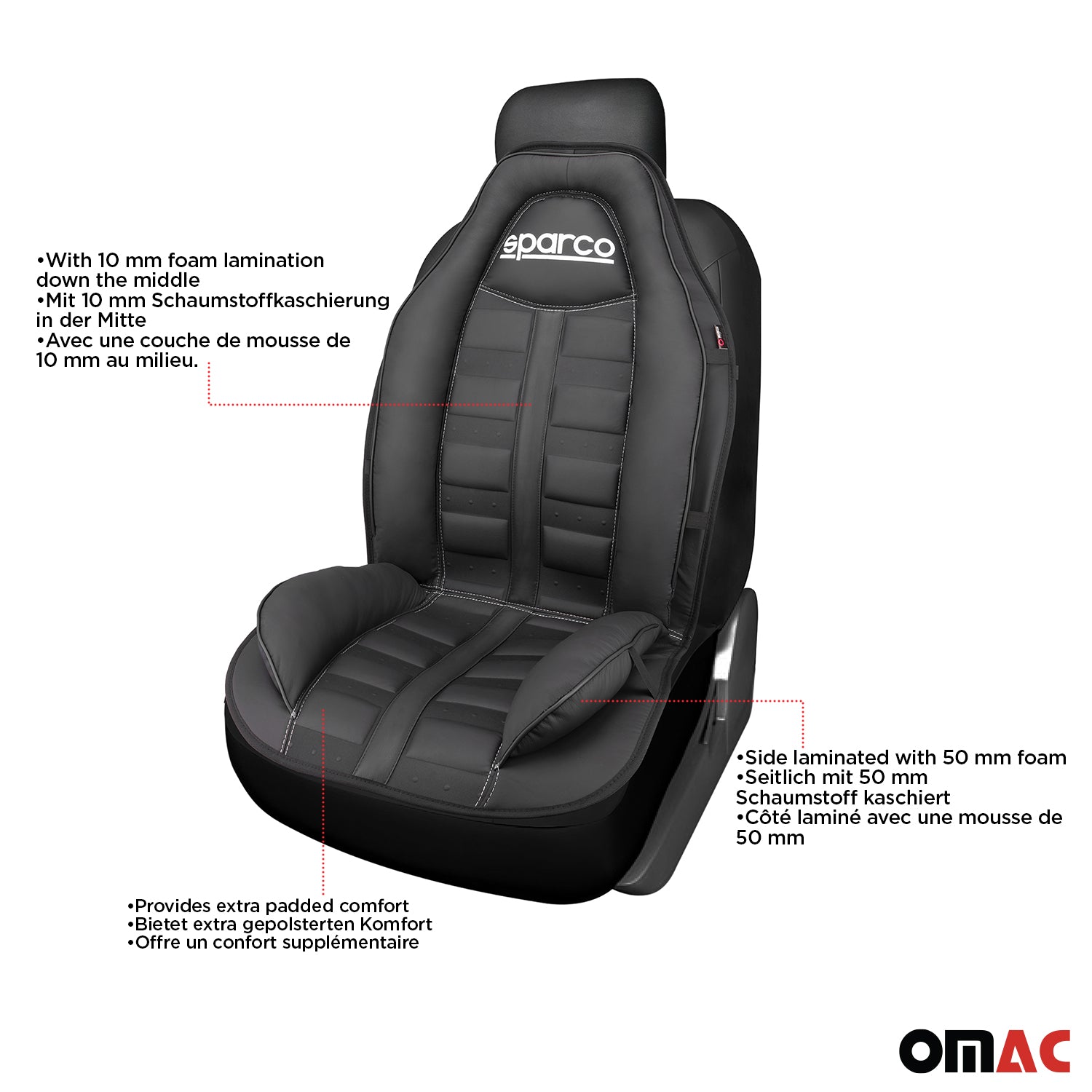 Sparco Funda de Asiento Universal Oscuro Gris Polialgodón