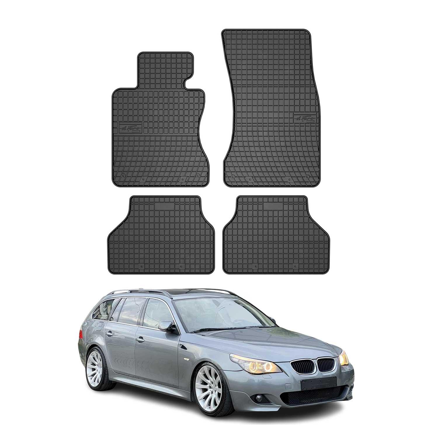 OMAC Alfombrillas Coche para BMW Serie 5 E60 E61 Sedán Touring 2003-2010 Goma 4x
