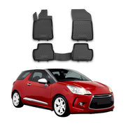 OMAC Alfombrillas De Coche para Citroen DS3 2010-2019 Negro Goma TPE 4Pza