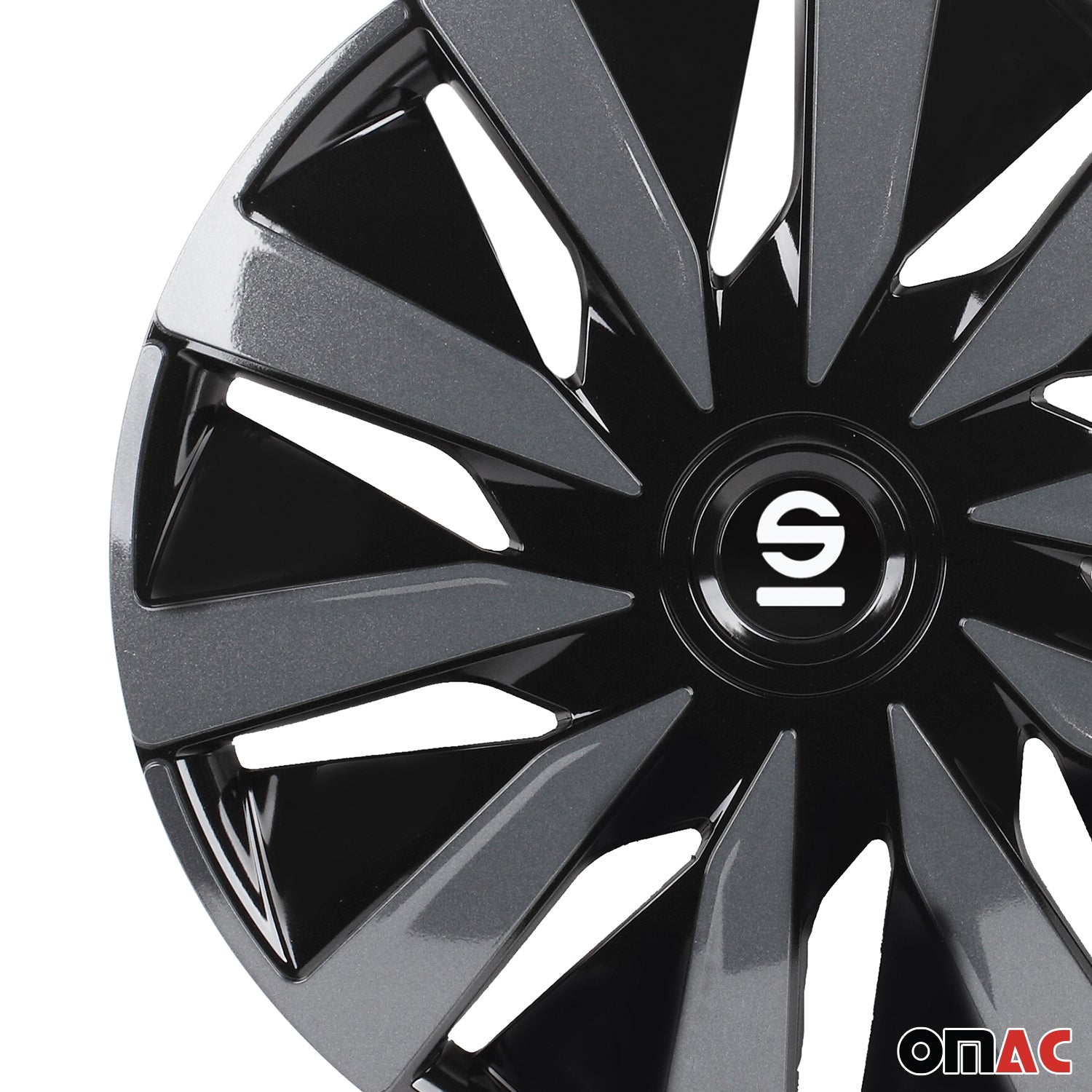 Sparco Tapacubos 16" pulgadas Universal Gris Negro ABS Plástico