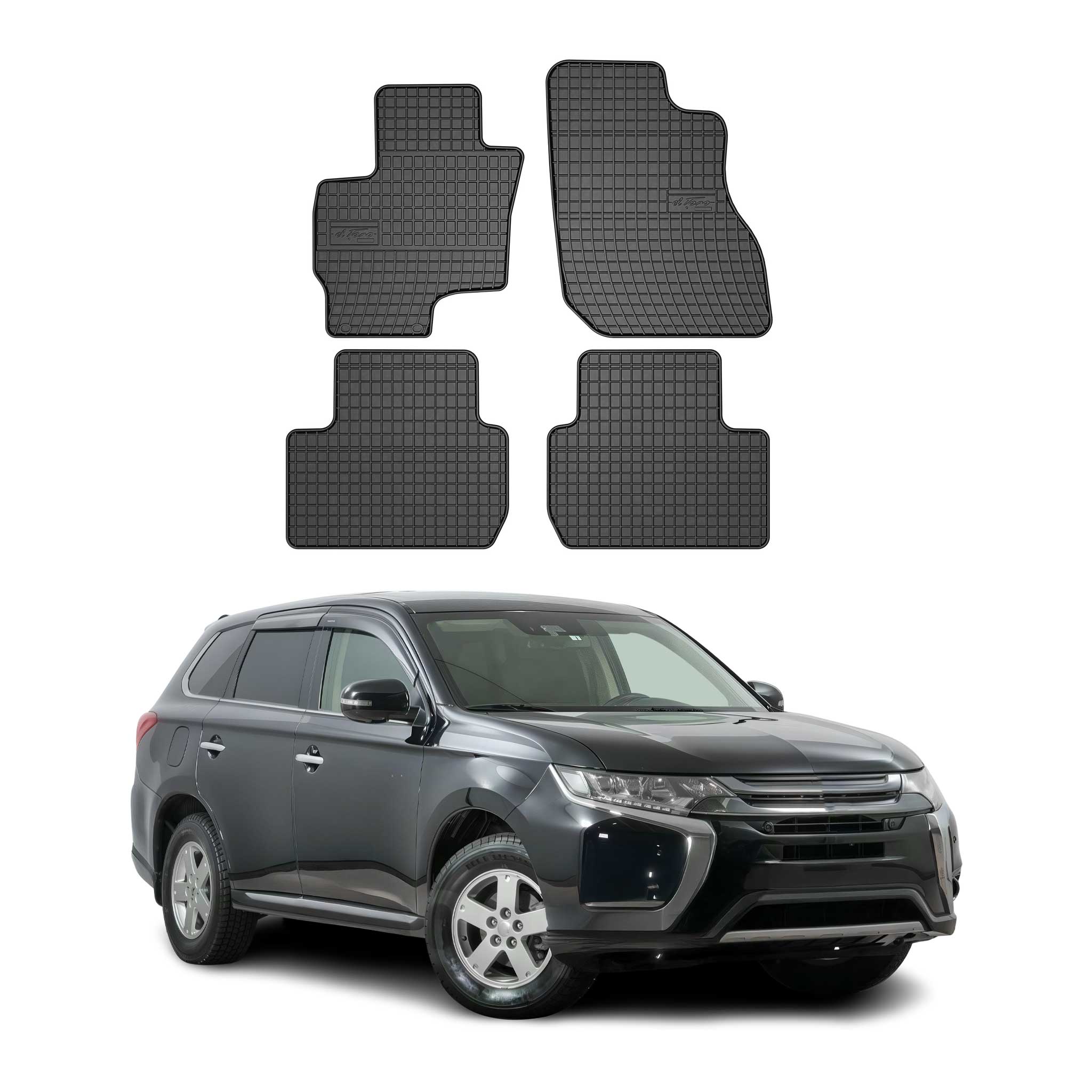 OMAC Alfombrillas De Coche para Mitsubishi Outlander PHEV 2014-2020 Goma 4x