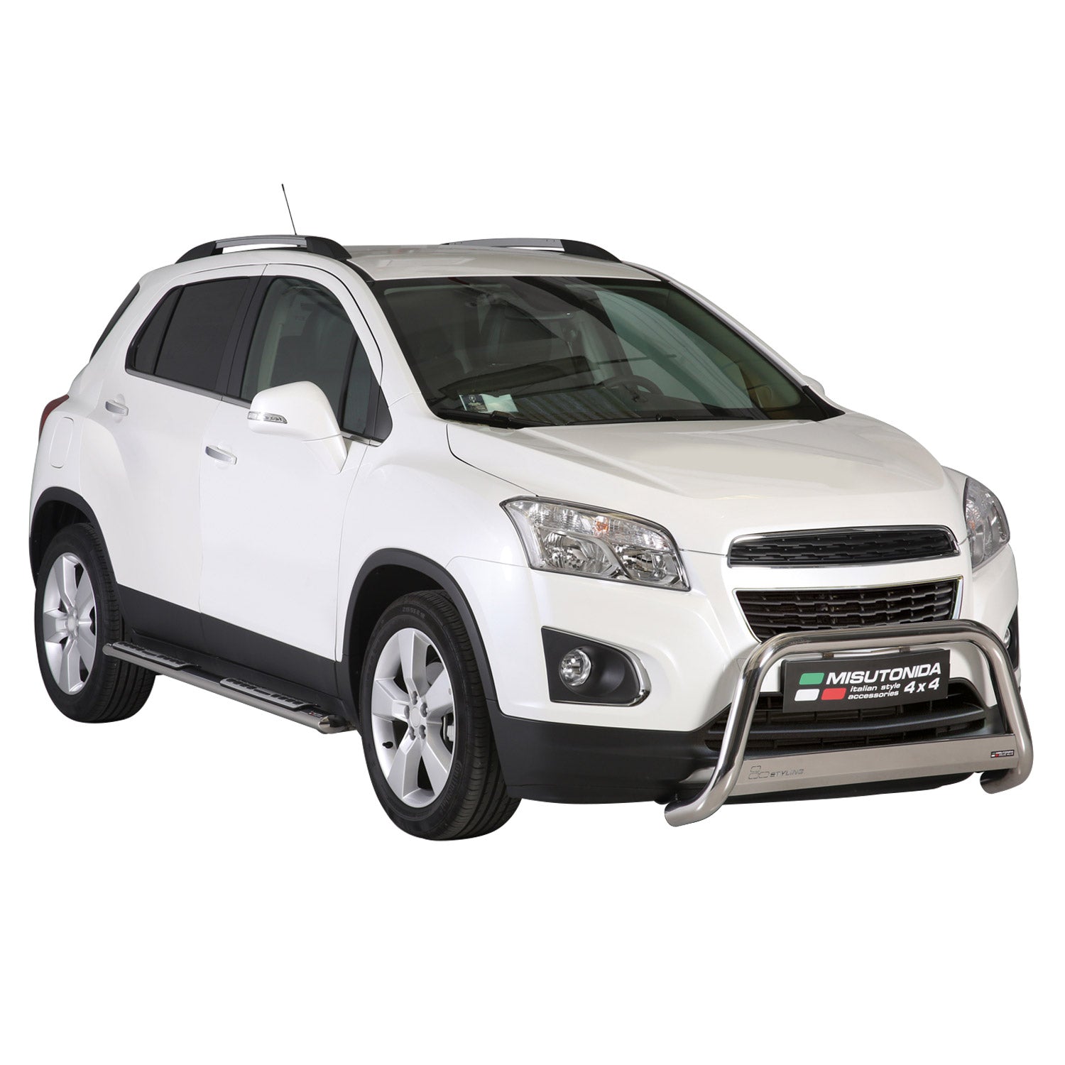 Bull Barra Frontal para Chevrolet Trax 2013-2016 Plata Brillante Acero 1Pza