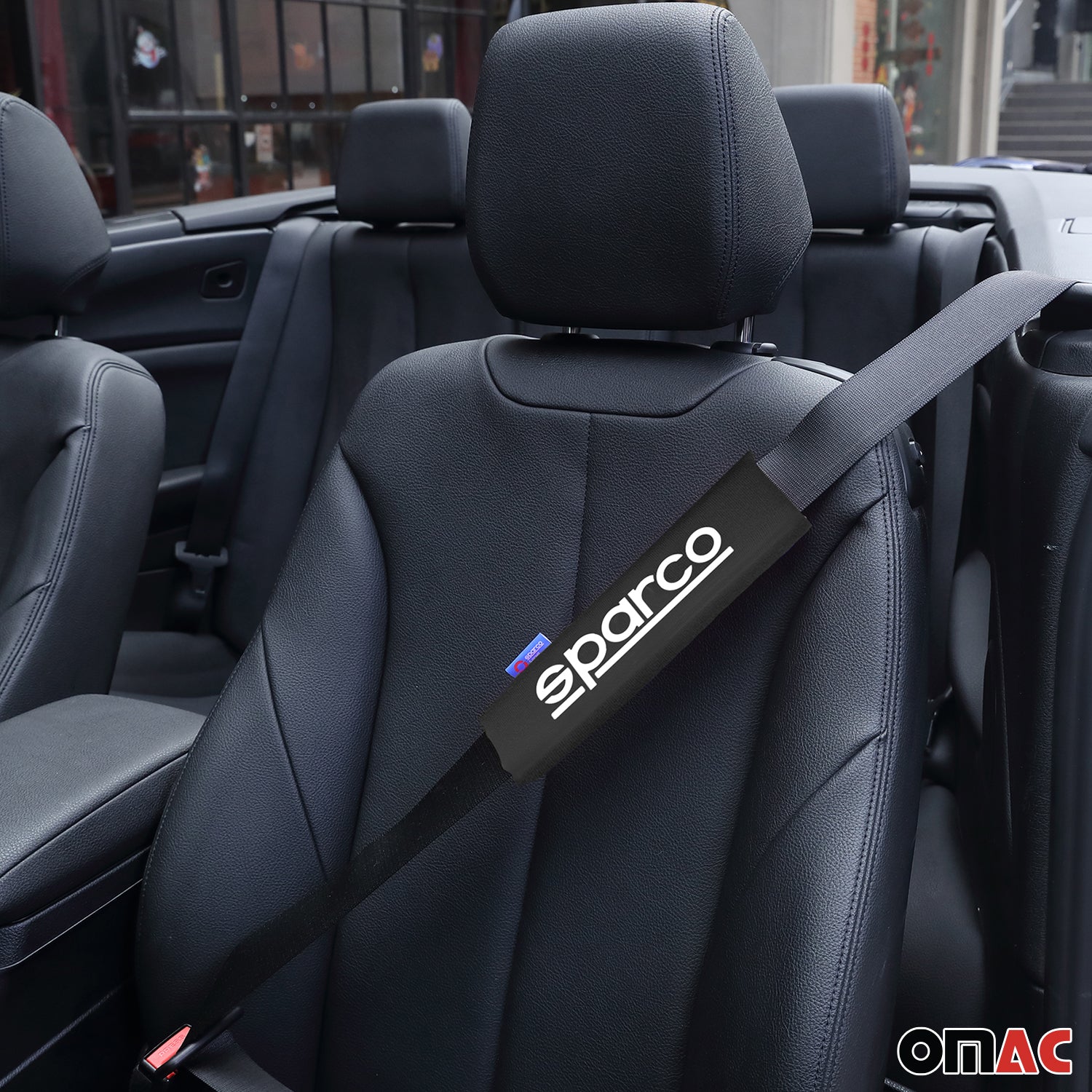 Sparco Para cinturón de Seguridad de coche Universal Negro Poliéster
