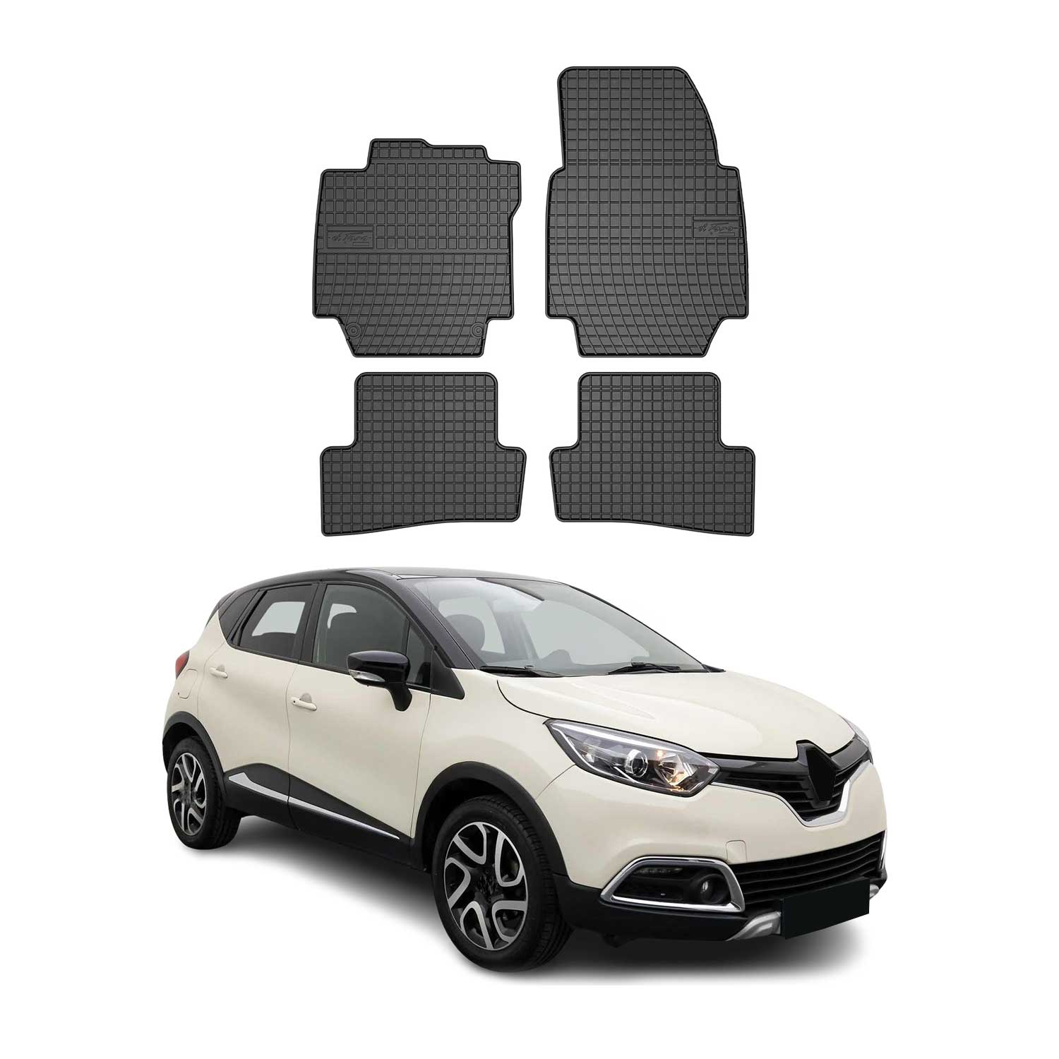 OMAC Alfombrillas De Coche para Renault Captur 2013-2019 Negro Goma 4Pza