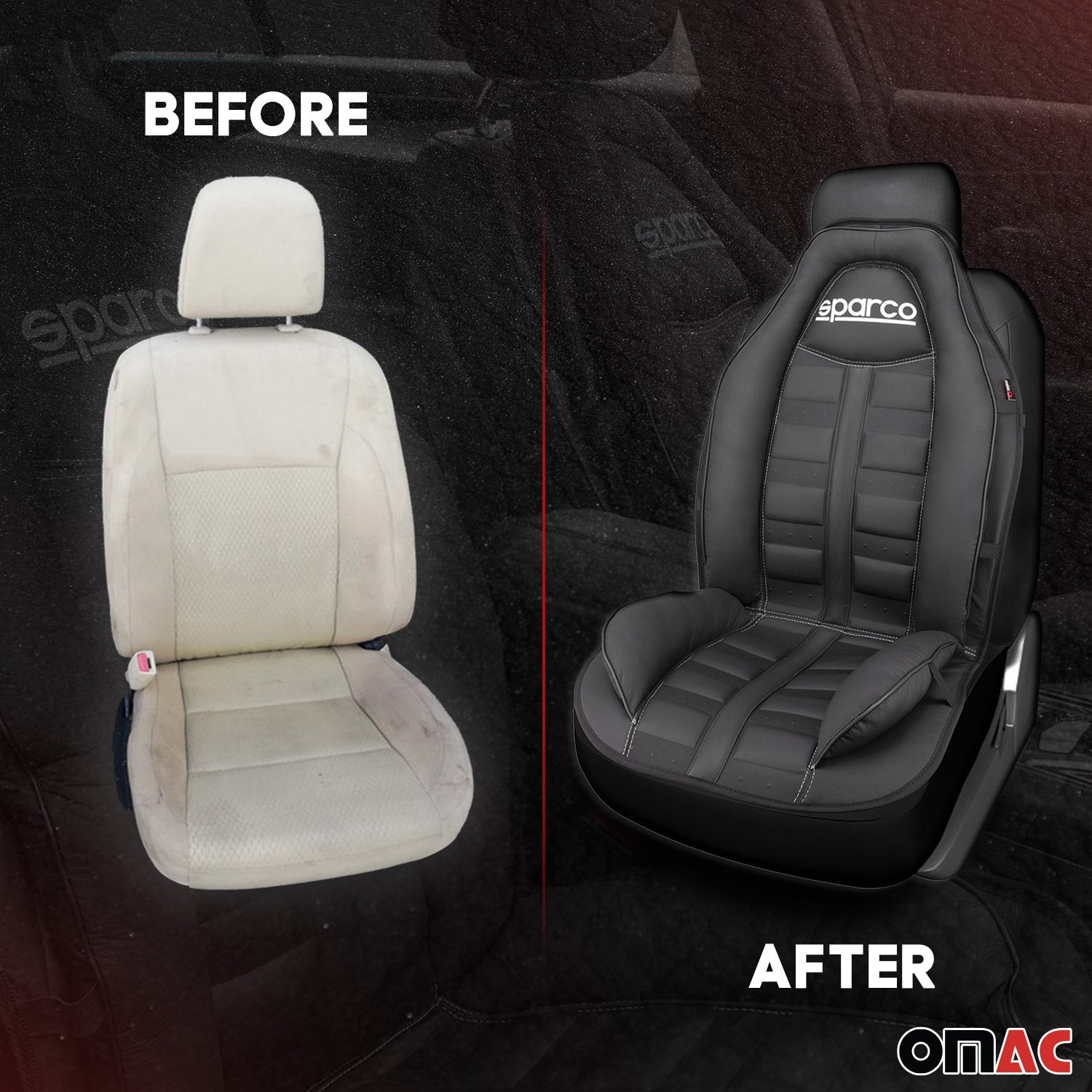 Sparco Funda de Asiento Universal Oscuro Gris Polialgodón