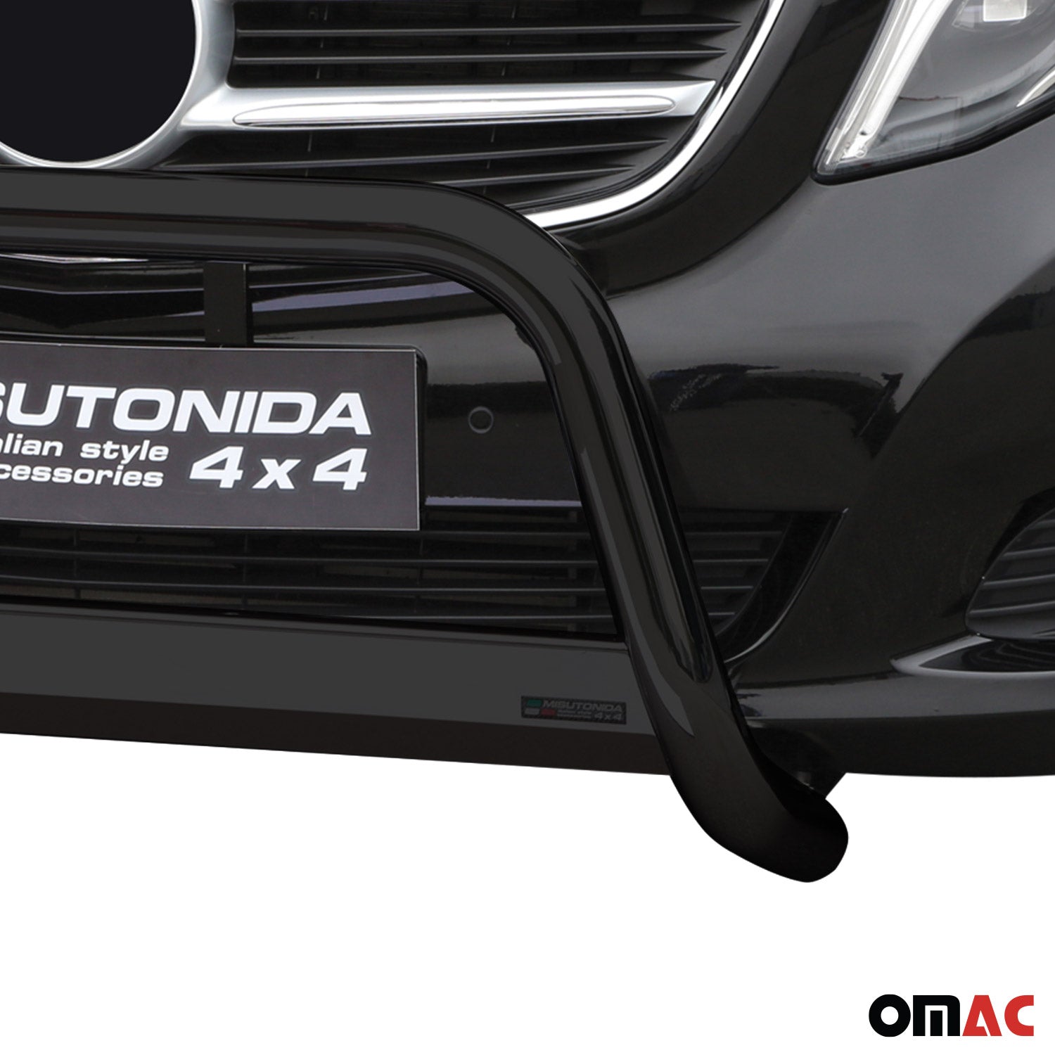 Bull Barra Frontal para Mercedes V Class 2014-2019 Negro Brillante Acero 1Pza