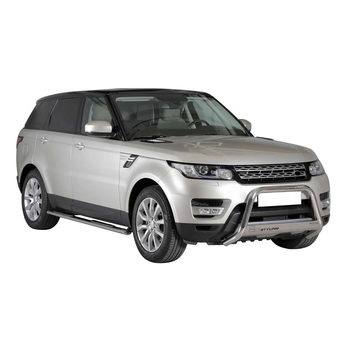 Bull Barra Frontal para Range Rover Sport 2014-2017 Plata Brillante Acero