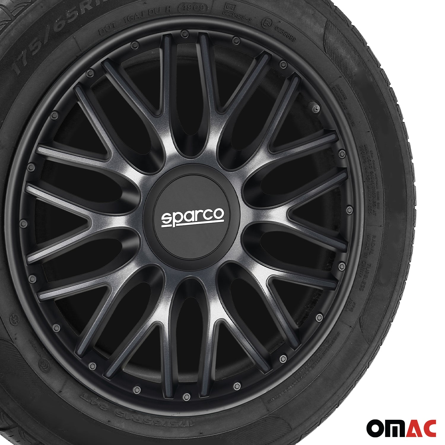 Sparco Roma Tapacubos 15 Pulgadas Universal Gris Negro ABS Plástico