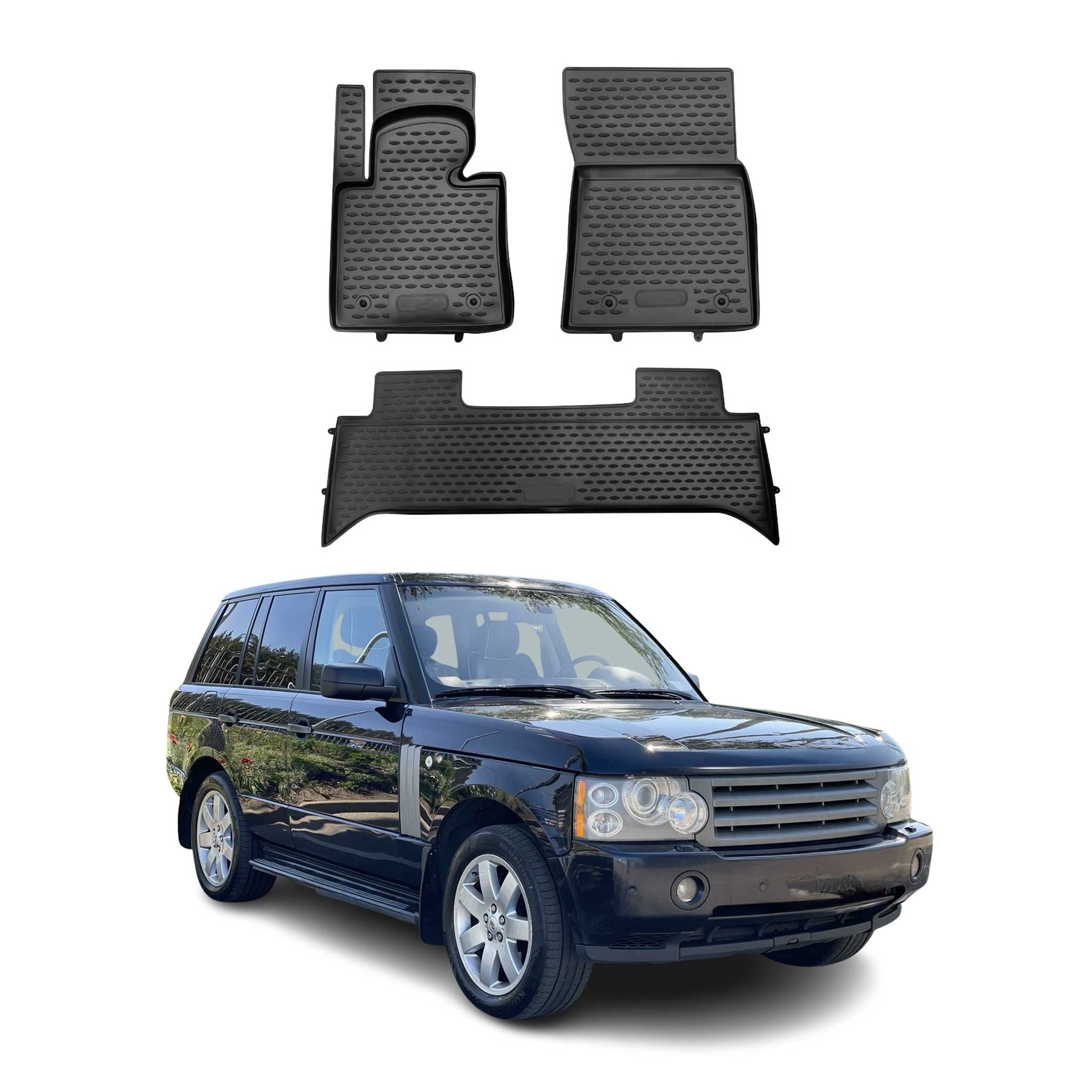 OMAC Alfombrillas De Coche para Land Rover Range Rover 2002-2010 Negro TPE 3Pza