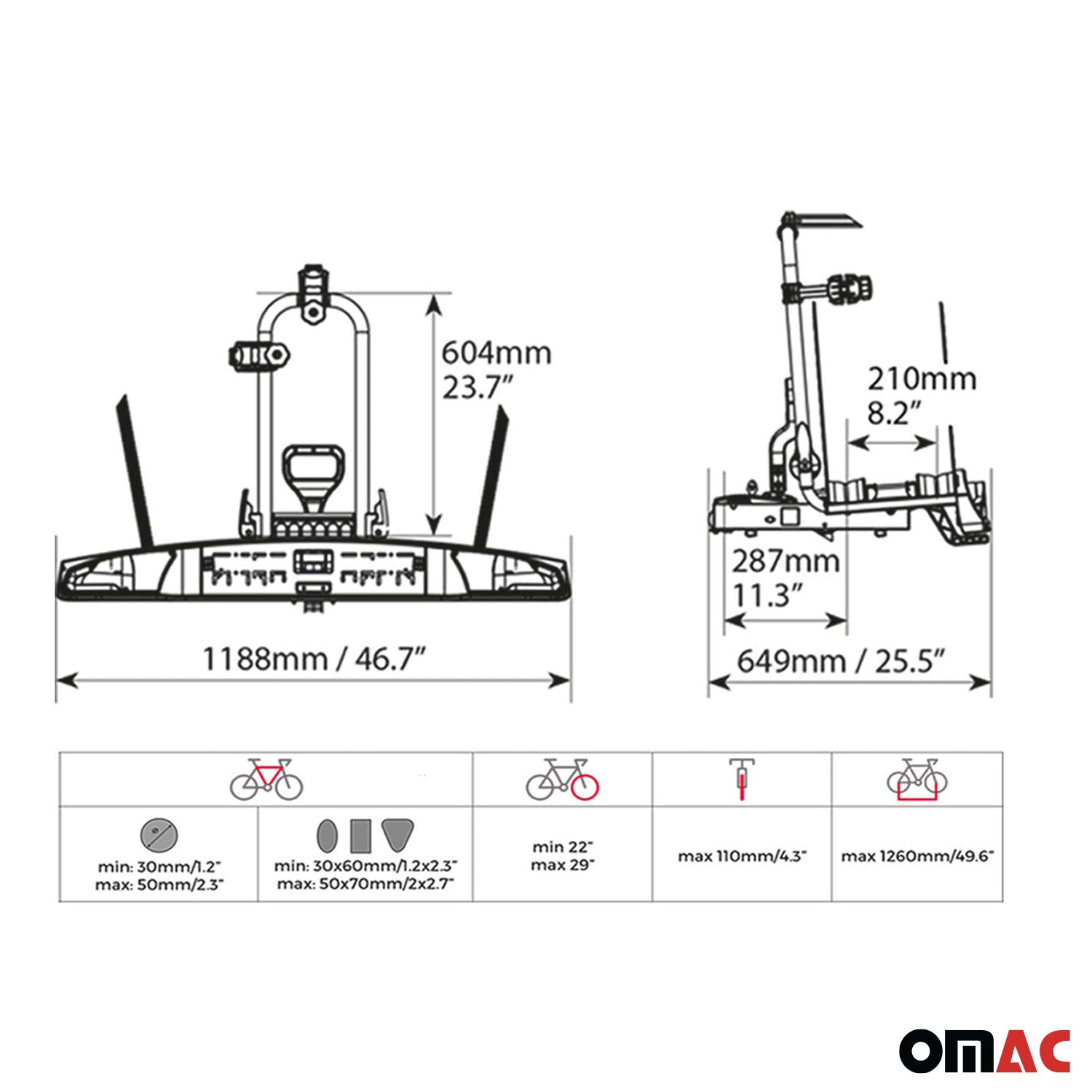 Menabo Alcor 2 Portabicicletas de remolque trasera Bicicletas