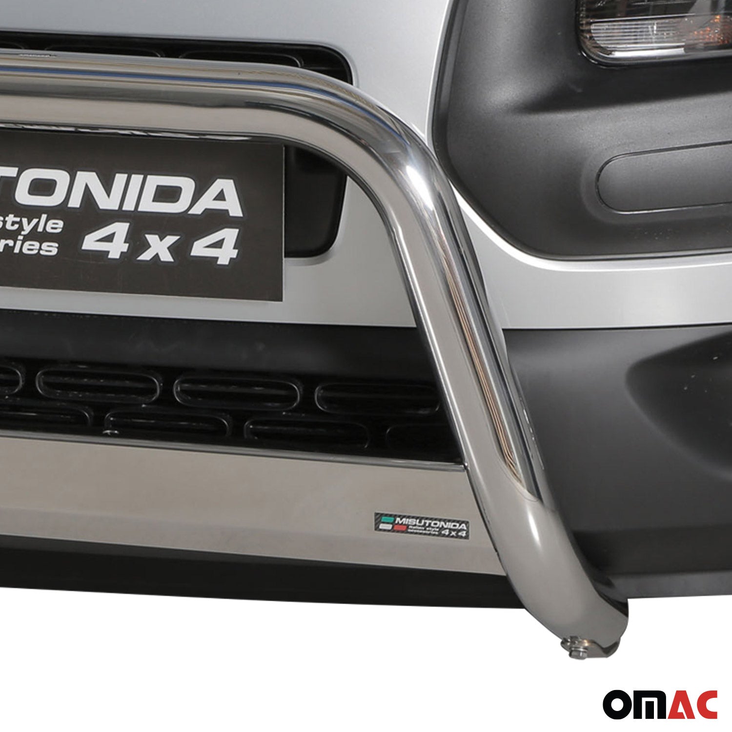 Bull Barra Frontal para Citroen C4 Cactus 2014-2020 Plata Brillante Acero 1Pza