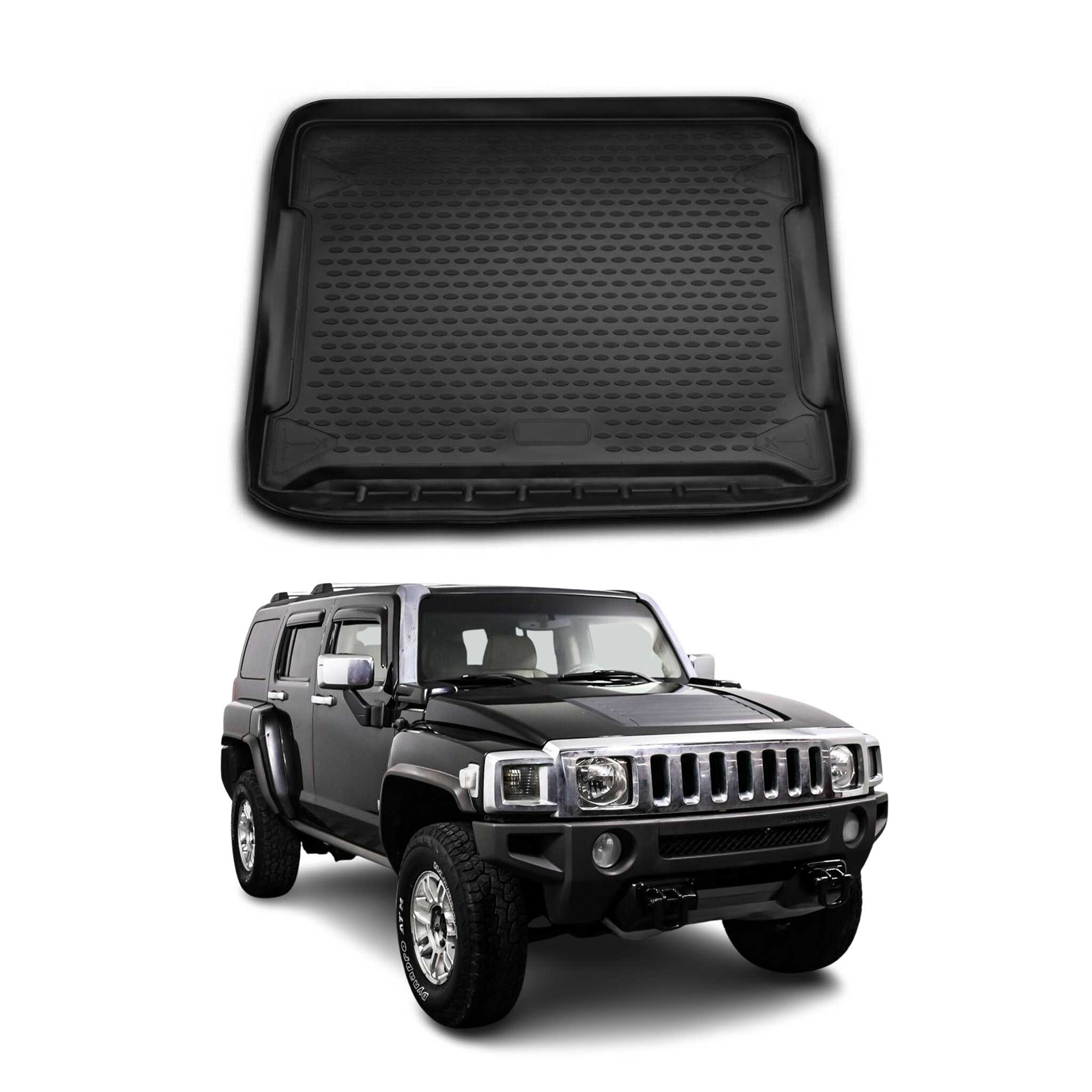 OMAC Bandeja Maletero Alfombrilla para Hummer H3 2006-2010 Negro Goma TPE 1Pza