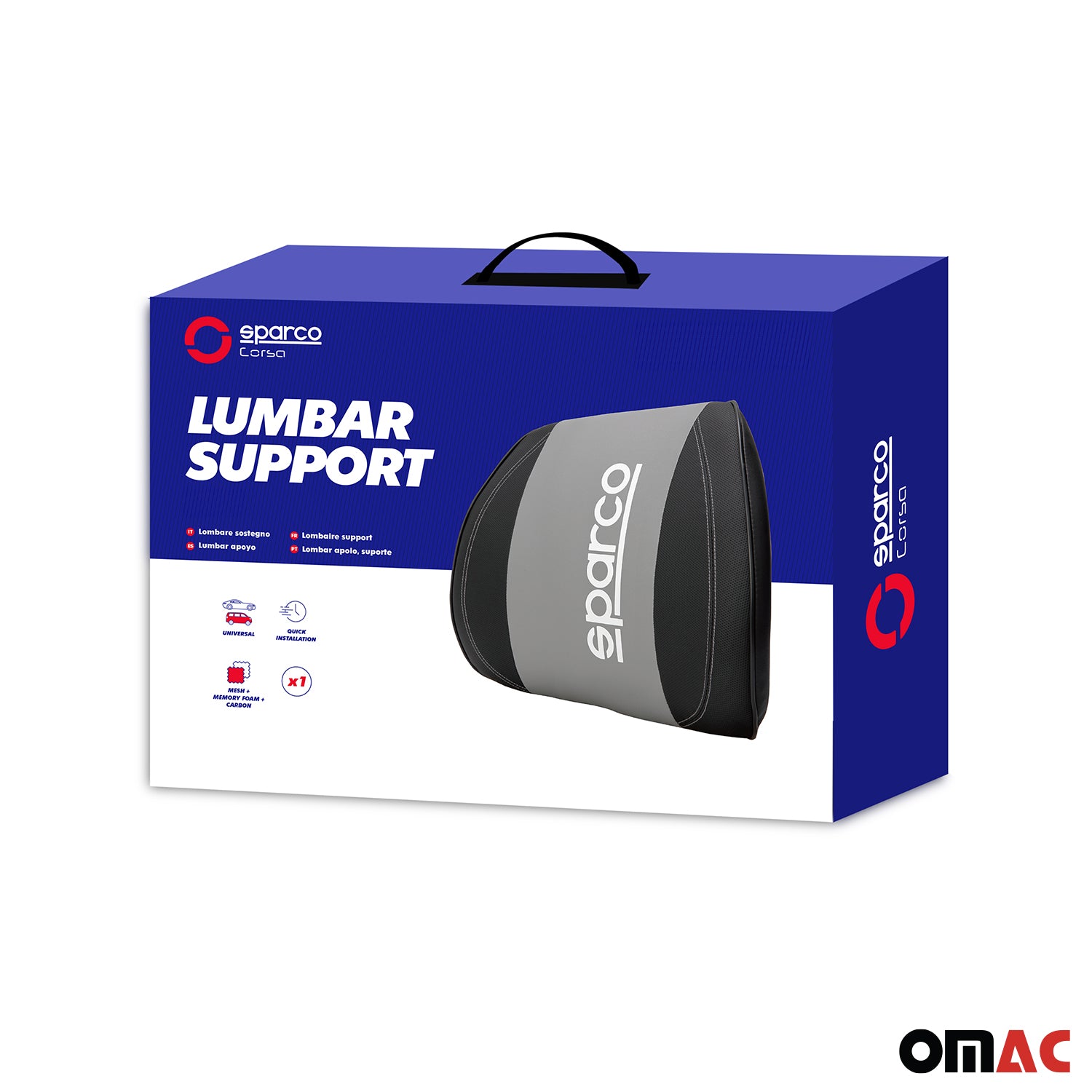 Sparco Automóvil Almohada de soporte Lumbar Universal Gris