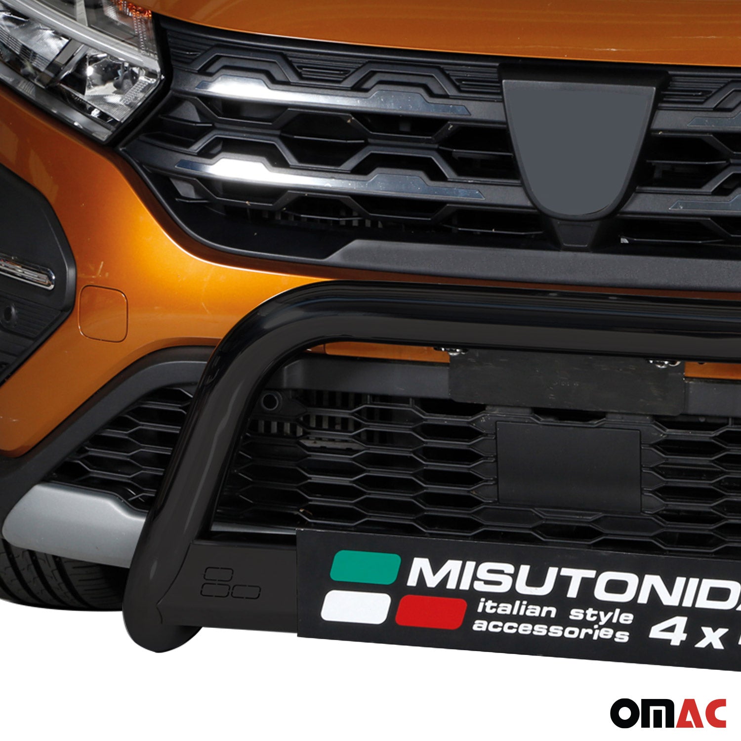 Bull Barra Frontal para Dacia Sandero Stepway 2021-2025 Negro Brillante Acero